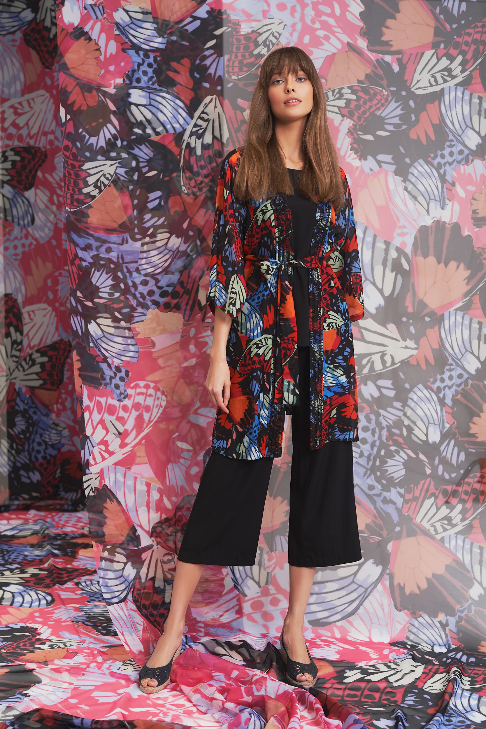 Olivia Newton-John Silk Kimono - Rainbow Butterfly - Skullriy