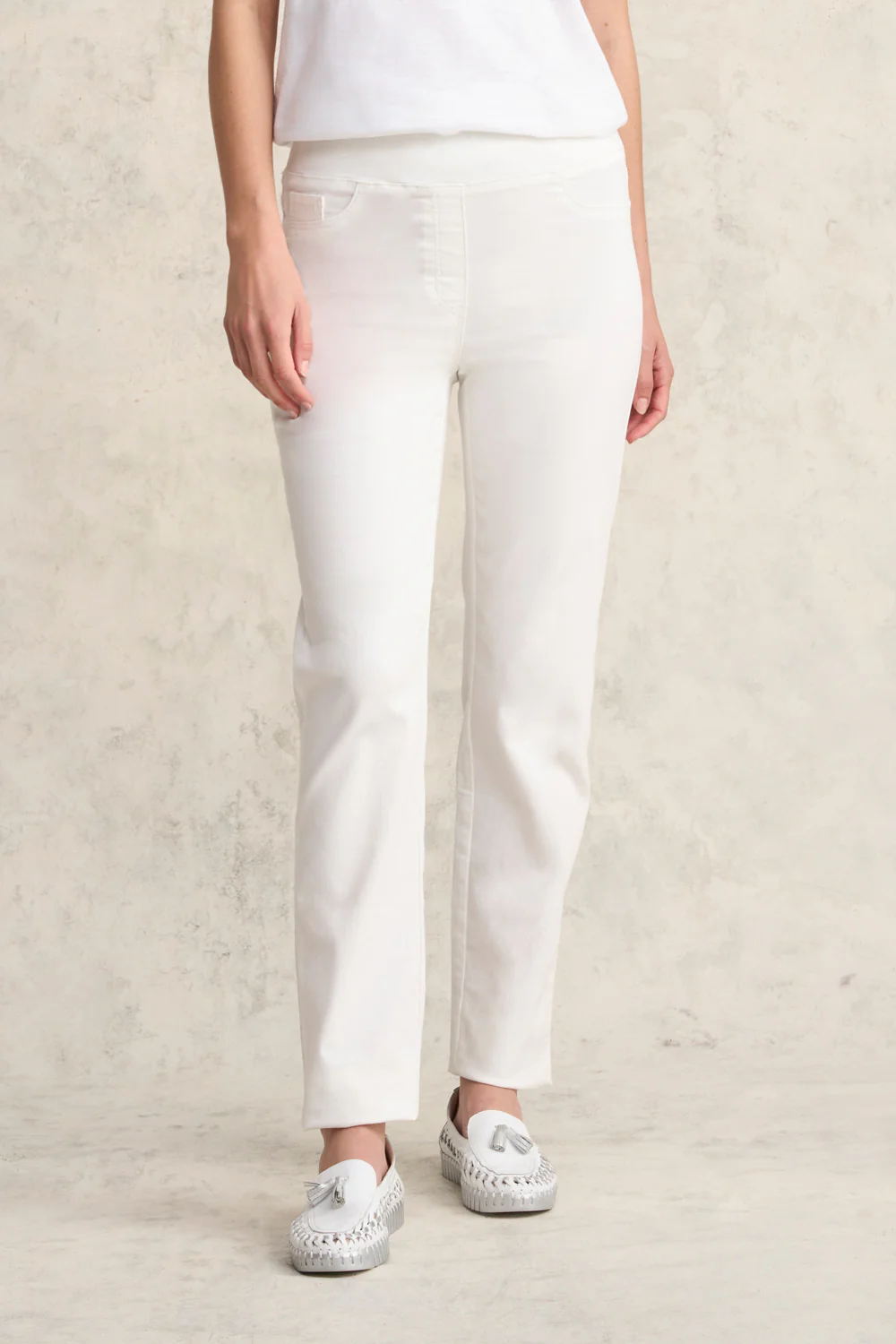 Bengajean  Full Length Straight Leg - White - Skullriy