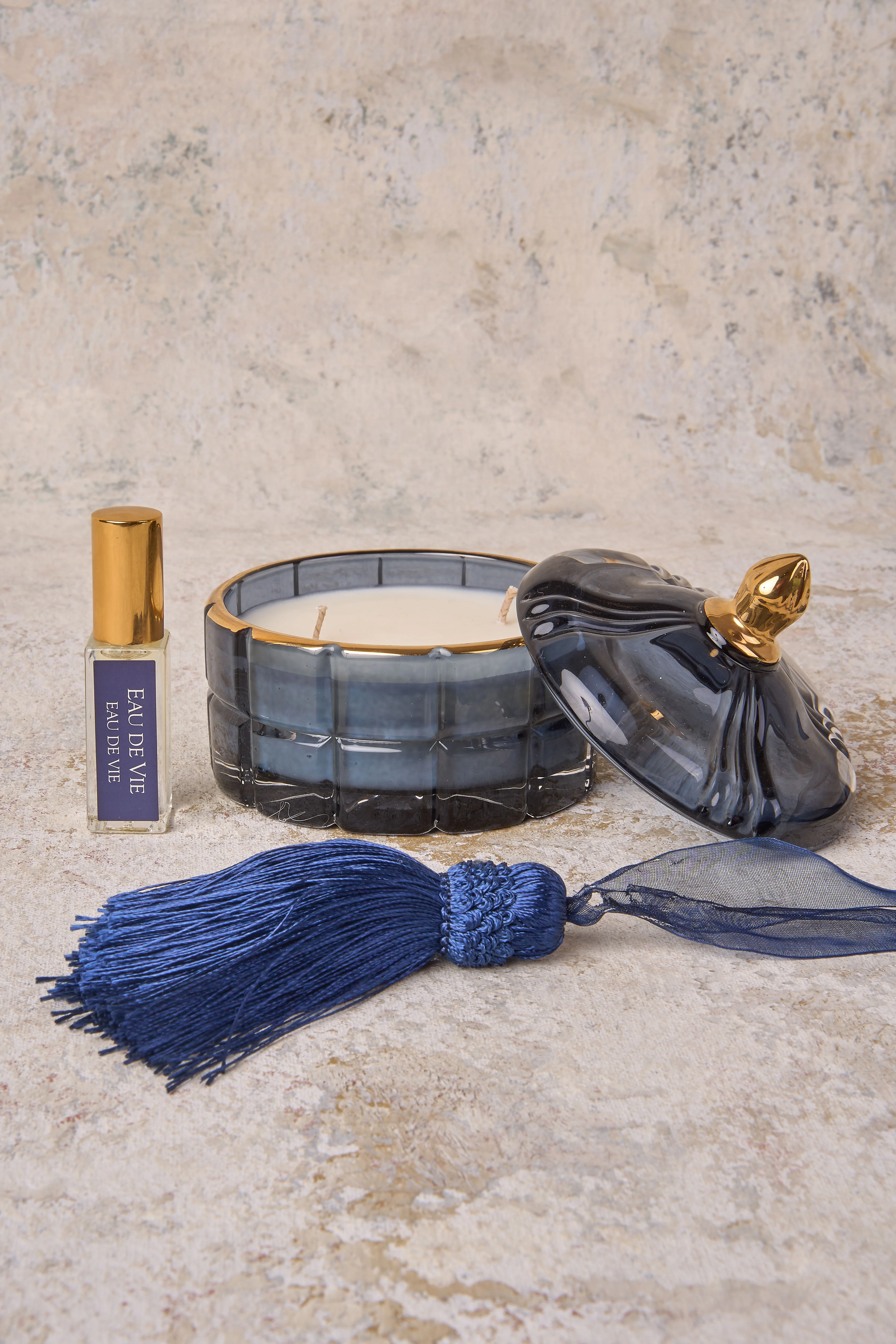 Cote Noire Navy Art Deco Candle - Skullriy