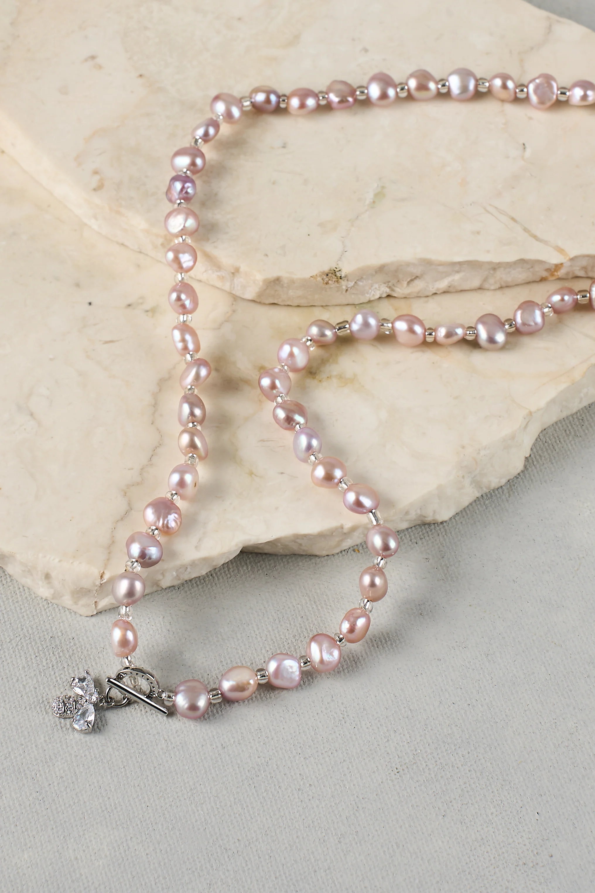 Bee Pearl Necklace  C Pink - Skullriy