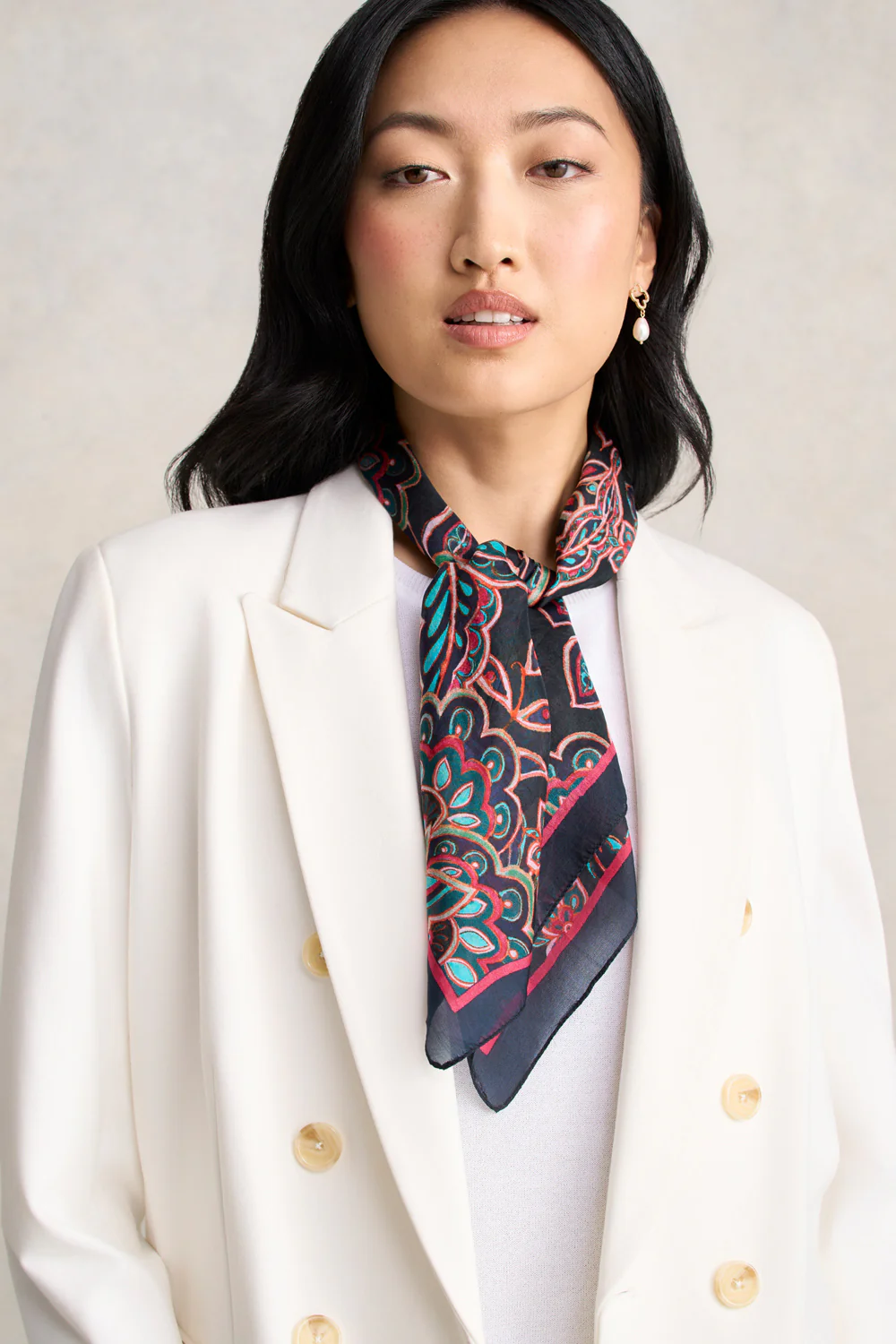 Paisley Floral Silk Scarf - Skullriy