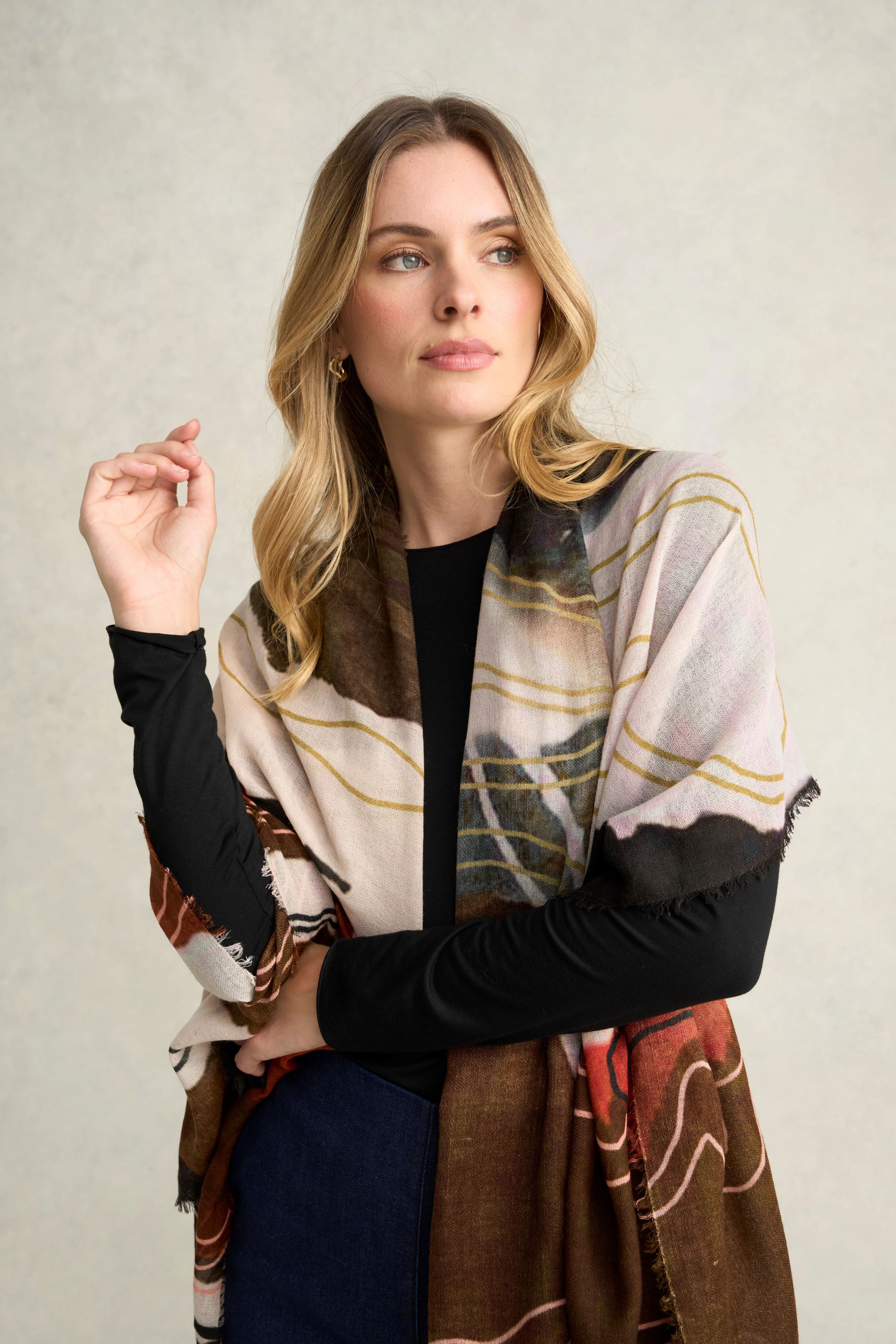 Abstract Art Wool Scarf - Multicolour - Skullriy