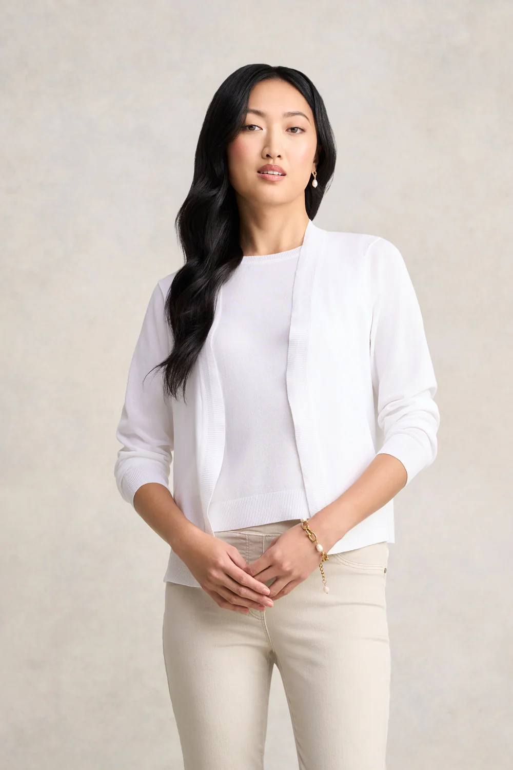 Essential Cardigan - White - Skullriy