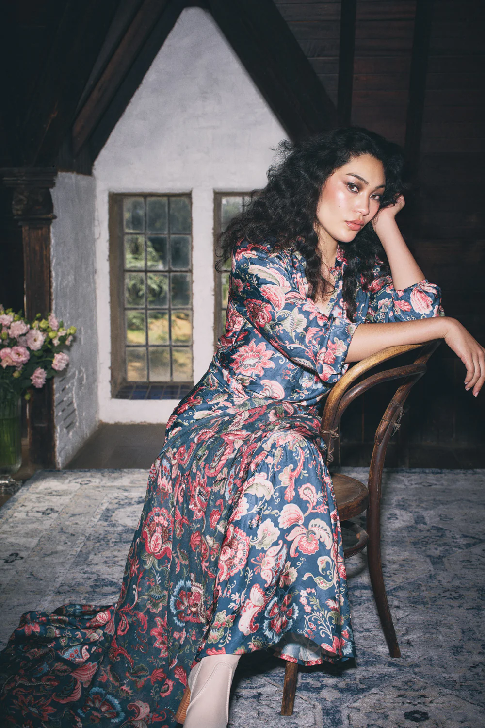 Printed Jacquard Dress - Tapestry Print - Skullriy