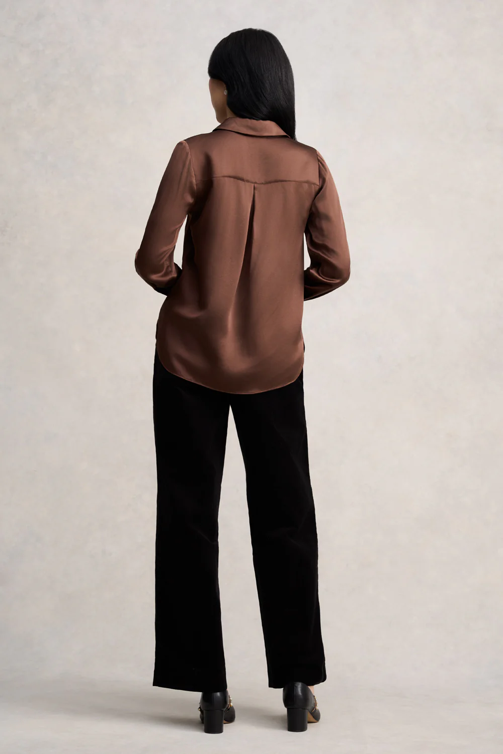 Stretch Silk Shirt - Coffee - Skullriy