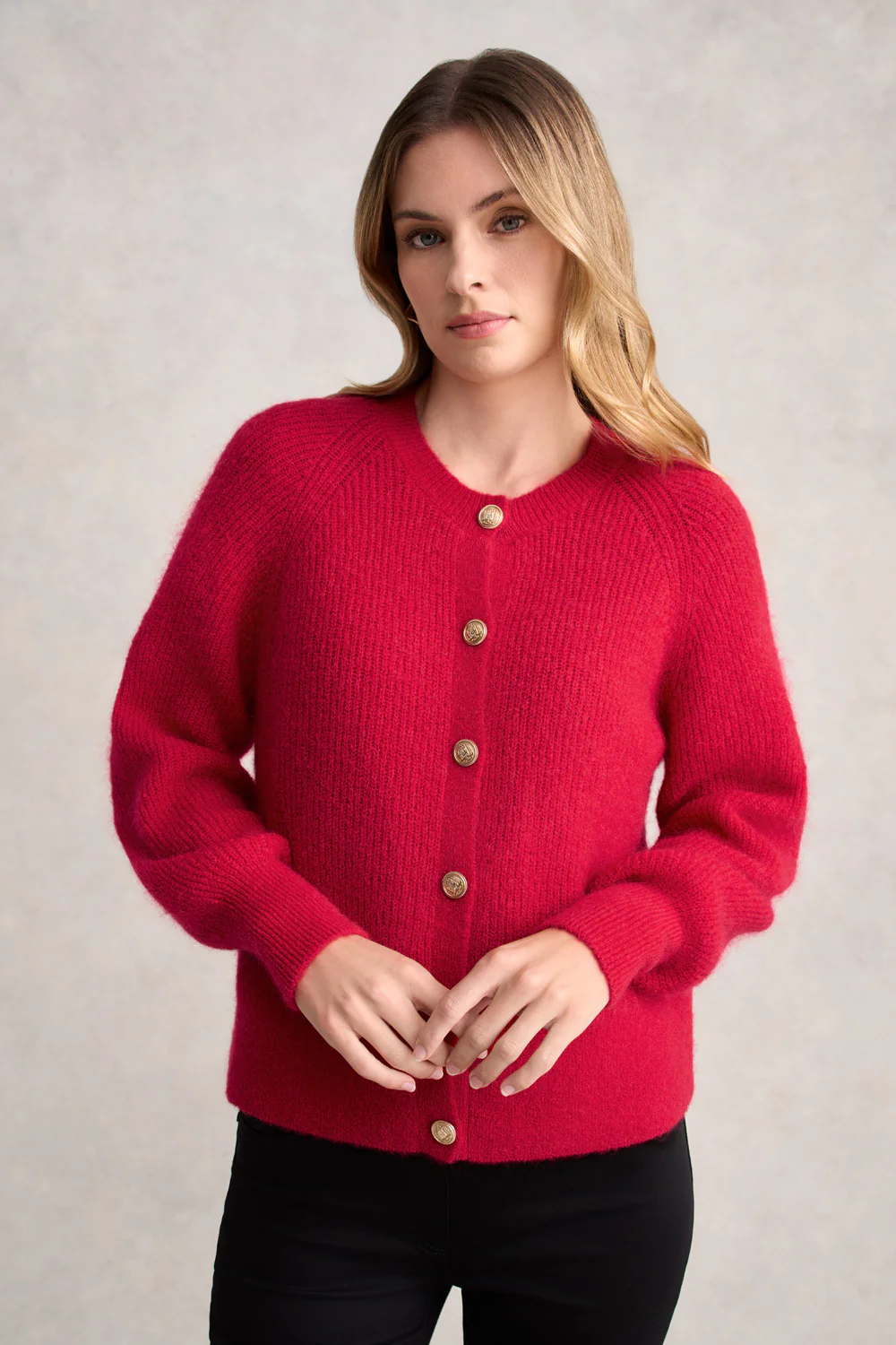 Blouson Sleeve Cardigan - Rouge - Skullriy