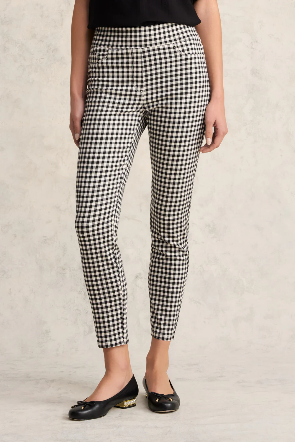 Bengajean  7/8th Skinny Leg - Black & Ecru Gingham - Skullriy