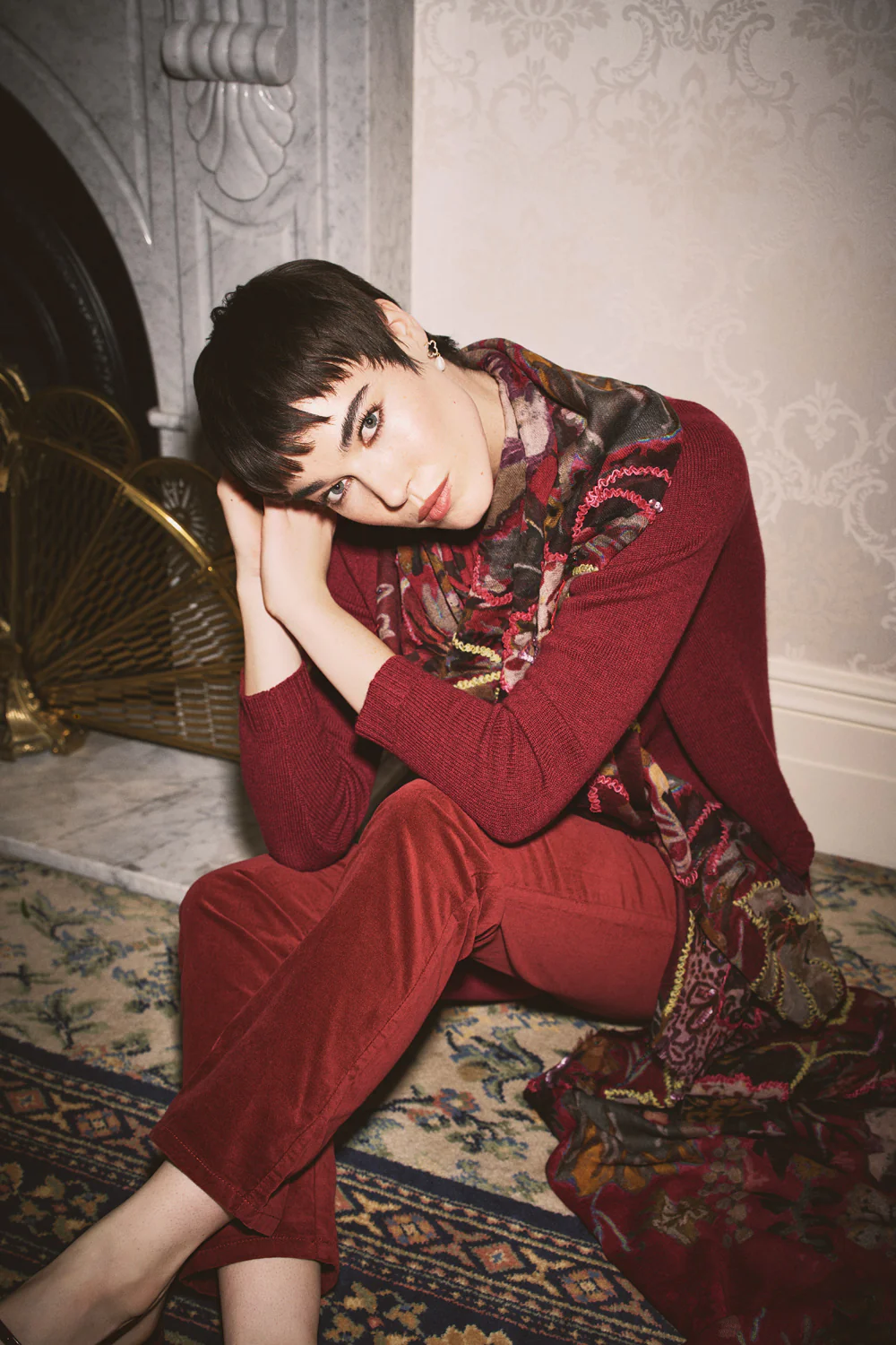 Bengajean  Velvet Straight Leg - Scarlet - Skullriy