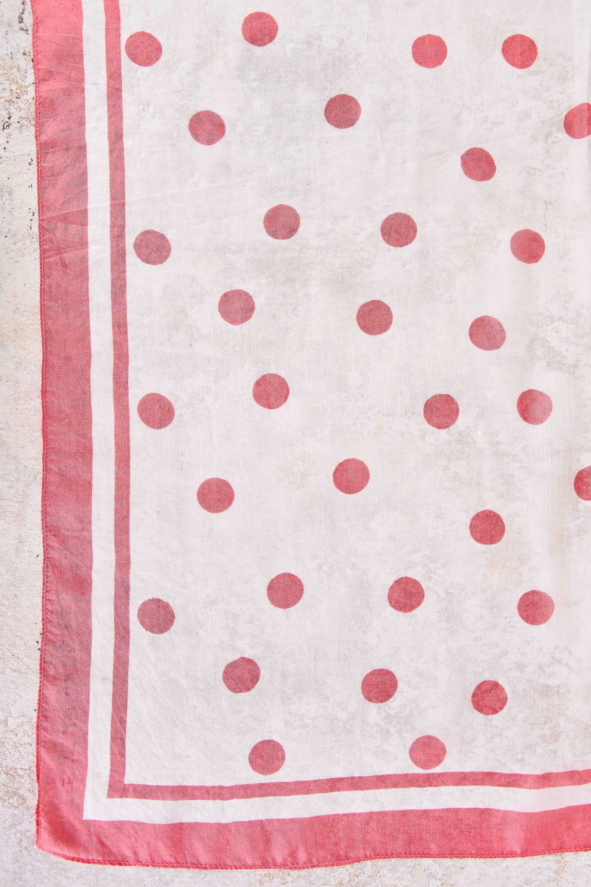 Polka Dot Silk Scarf - Multi - Skullriy