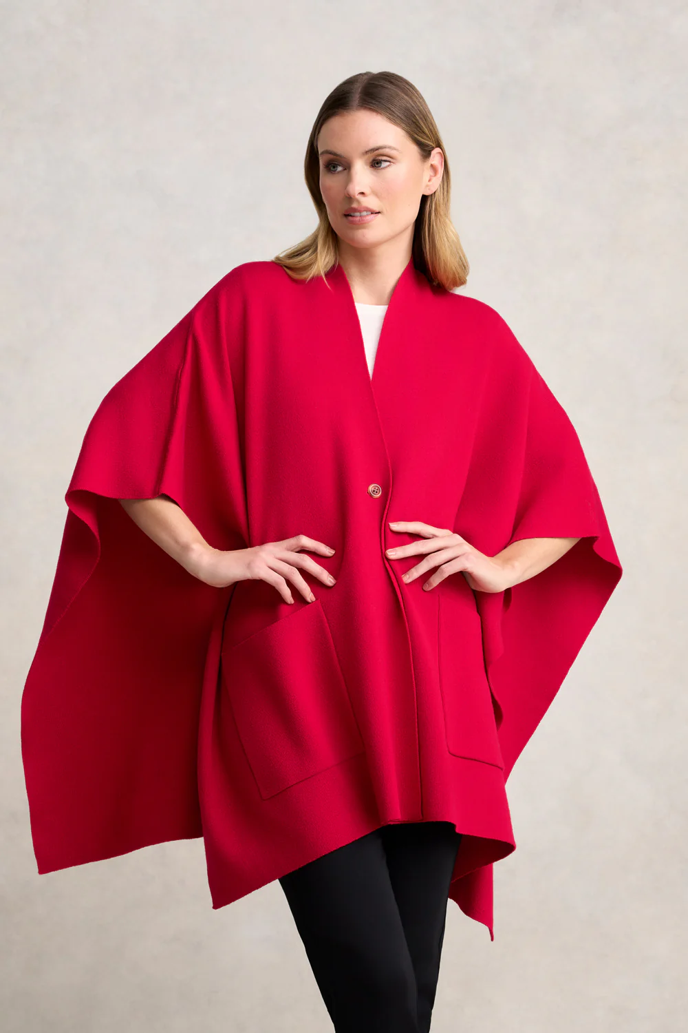 Front Pocket Merino Wrap - Rouge - Skullriy