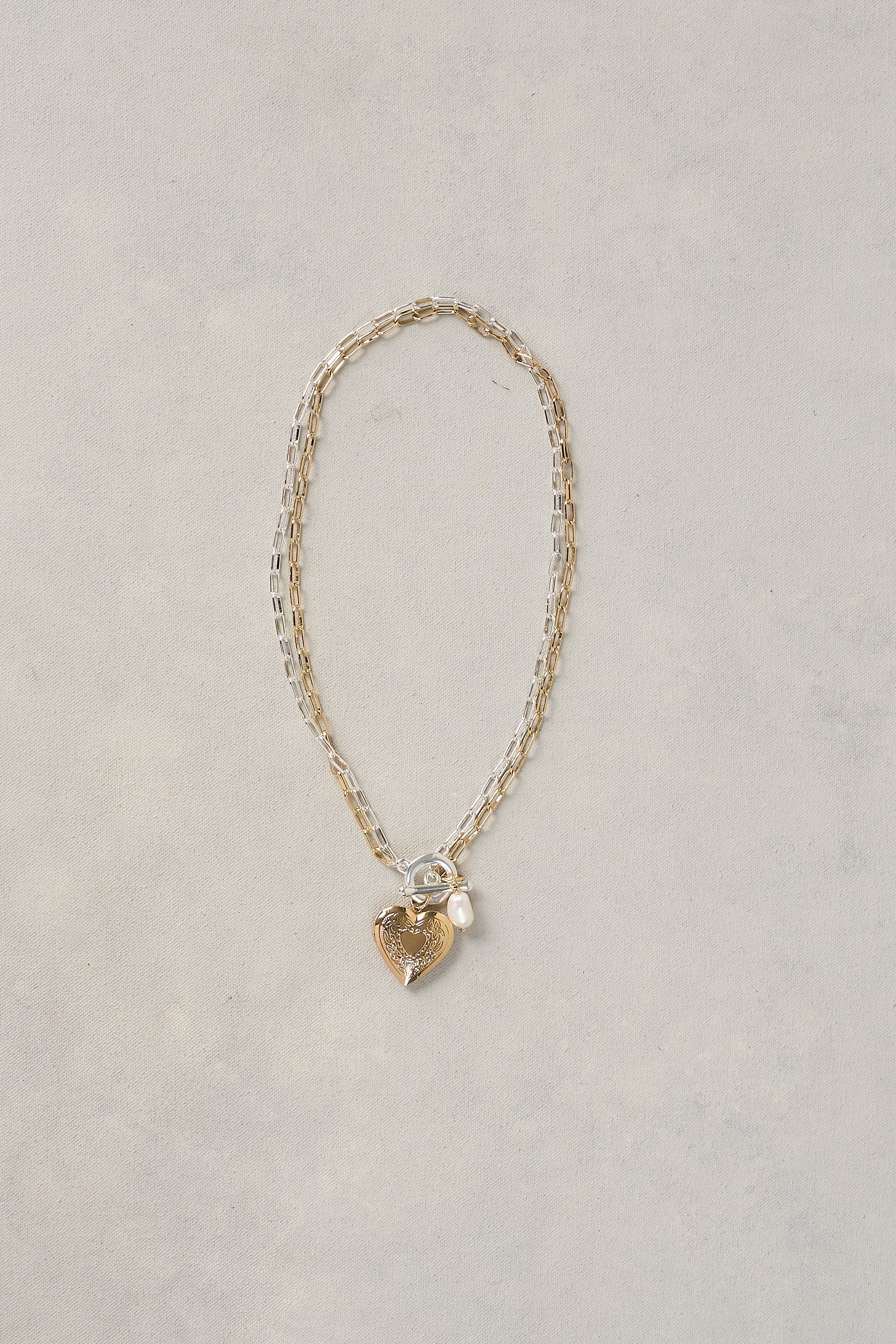 Heart Locket Necklace  C Multi - Skullriy