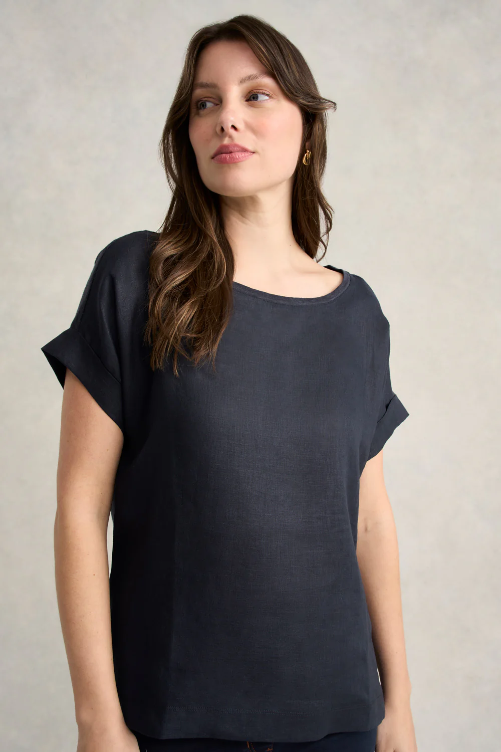Linen Mix Top - Ink - Skullriy