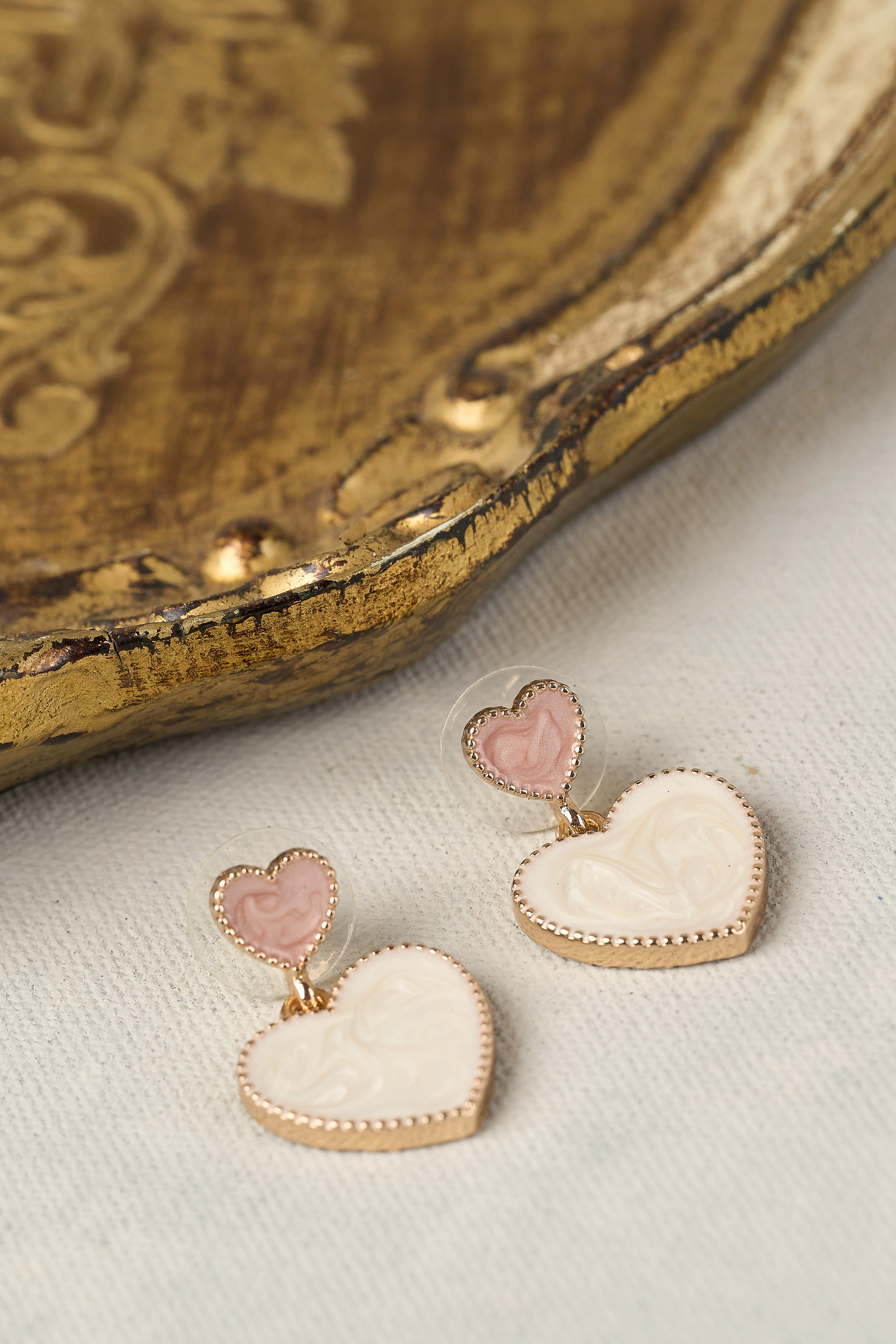 Resin Heart Drop Earrings - Multi - Skullriy