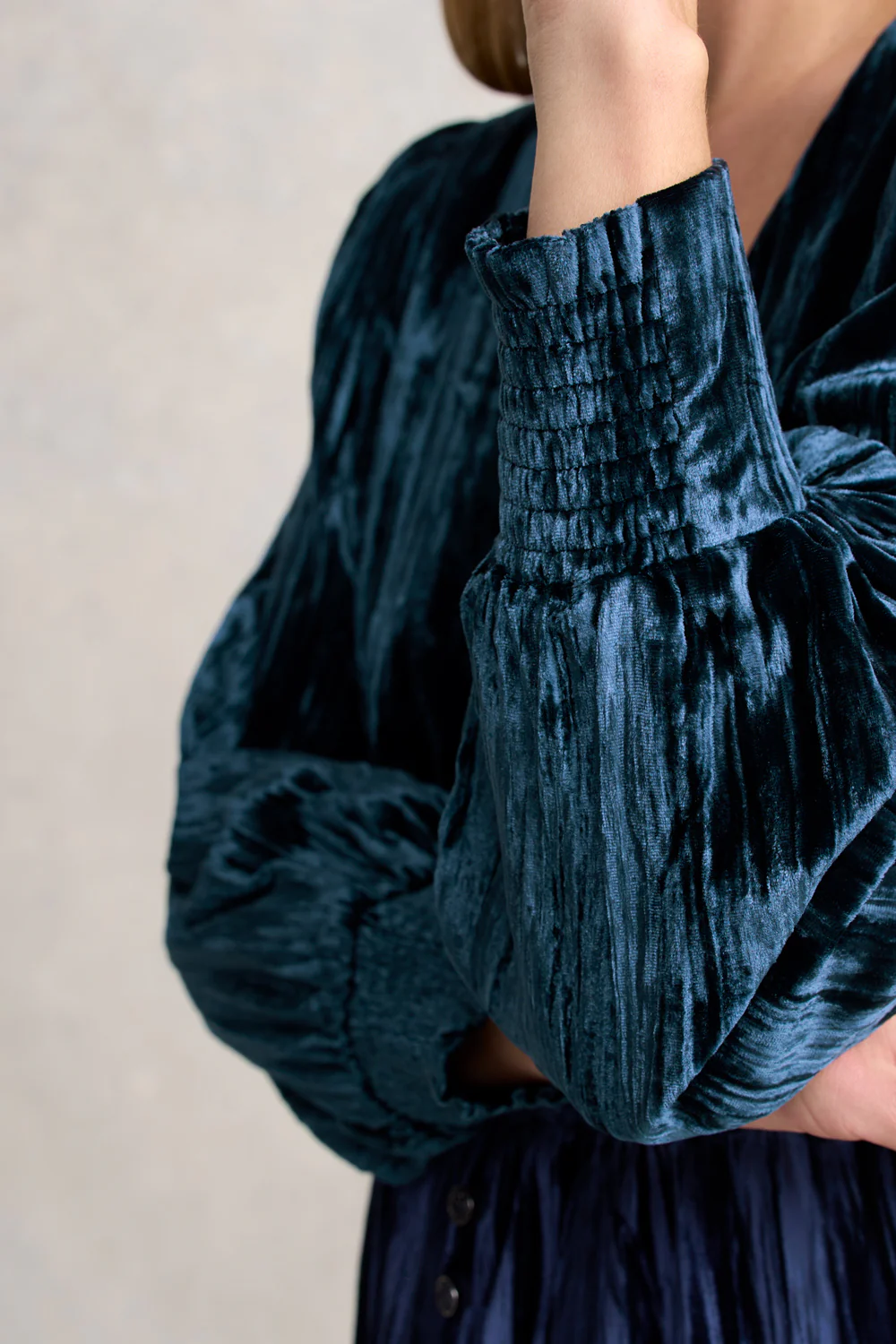 Velvet Tier Dress - Ocean - Skullriy