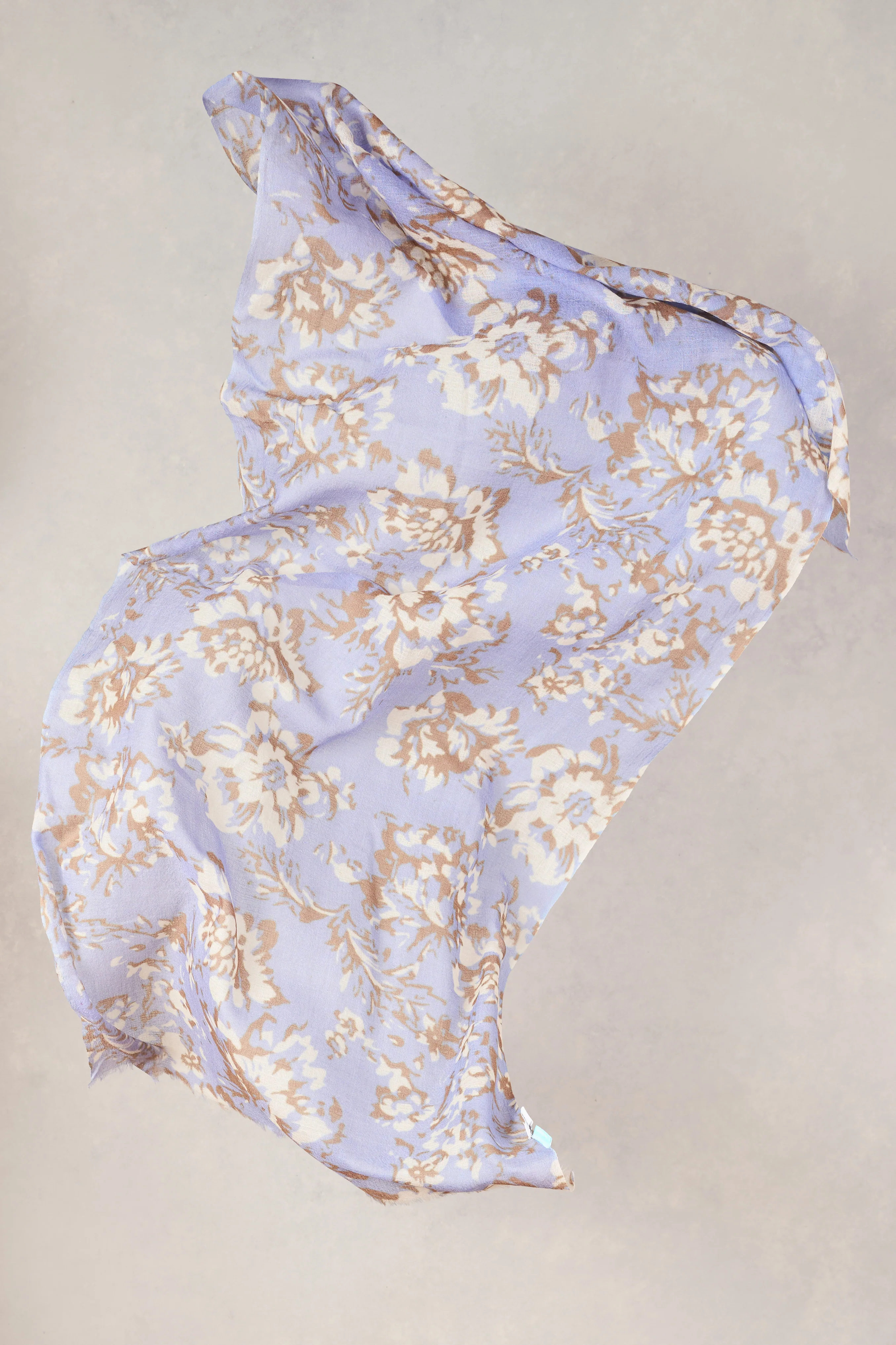 Lilac Floral Wool Scarf - Skullriy