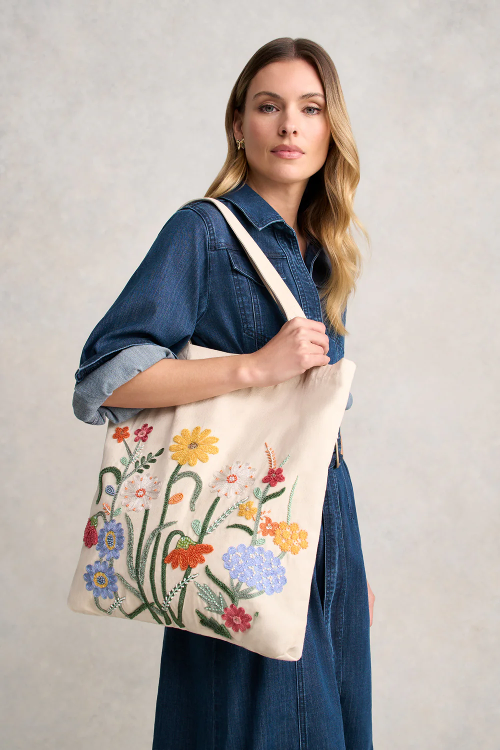 Floral Beaded Tote - Multicolour - Skullriy
