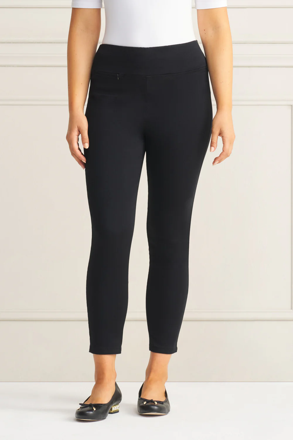 Zip Detail 7/8th Pant - Black Noir - Skullriy