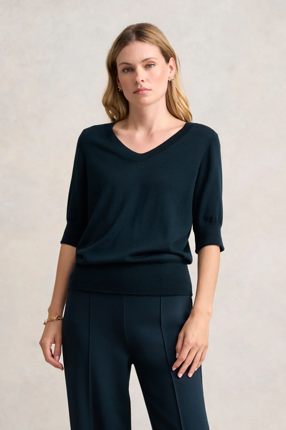 Half Sleeve Wool Knit - Ink - Skullriy