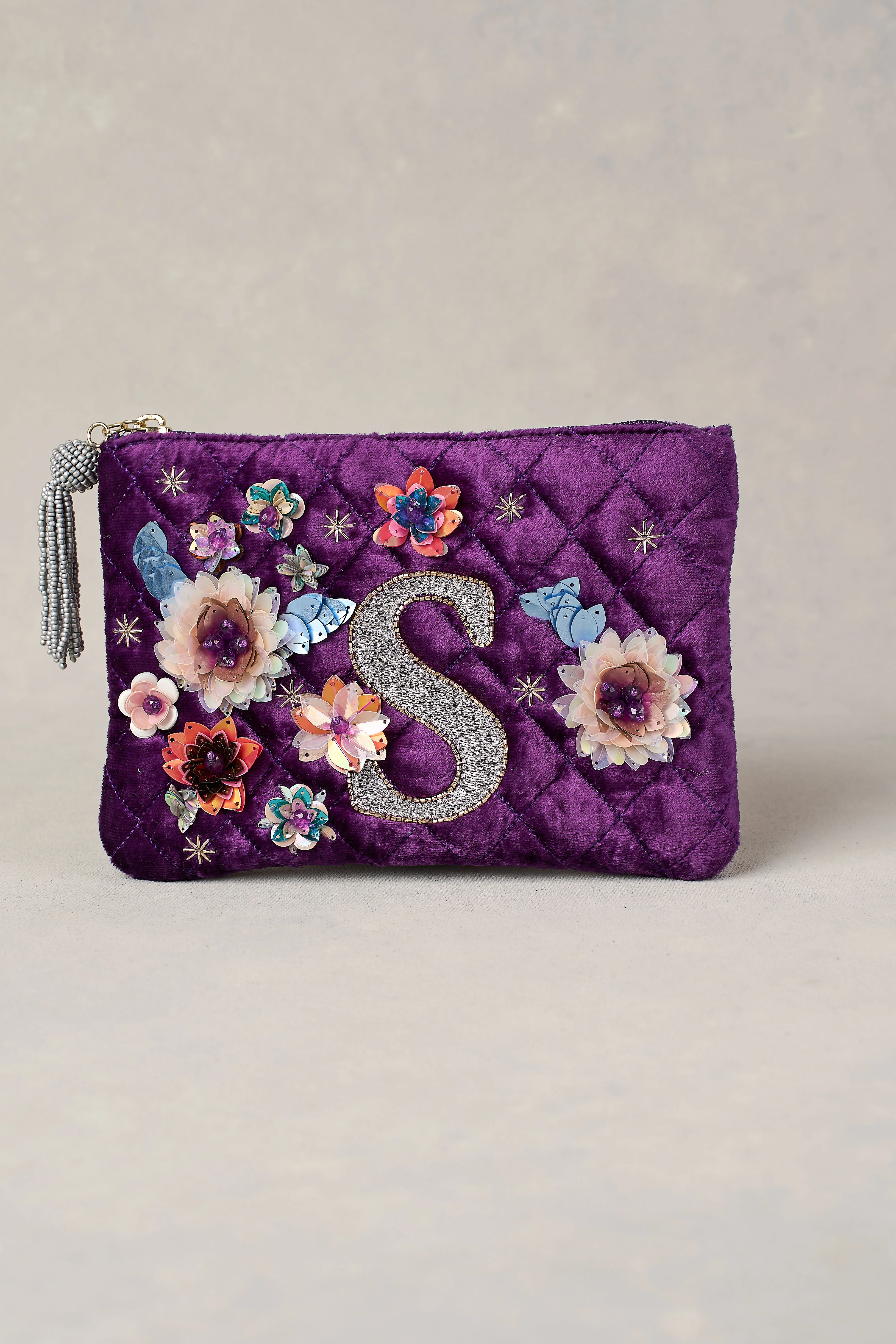 S Monogram Cosmetic Bag - Purple - Skullriy
