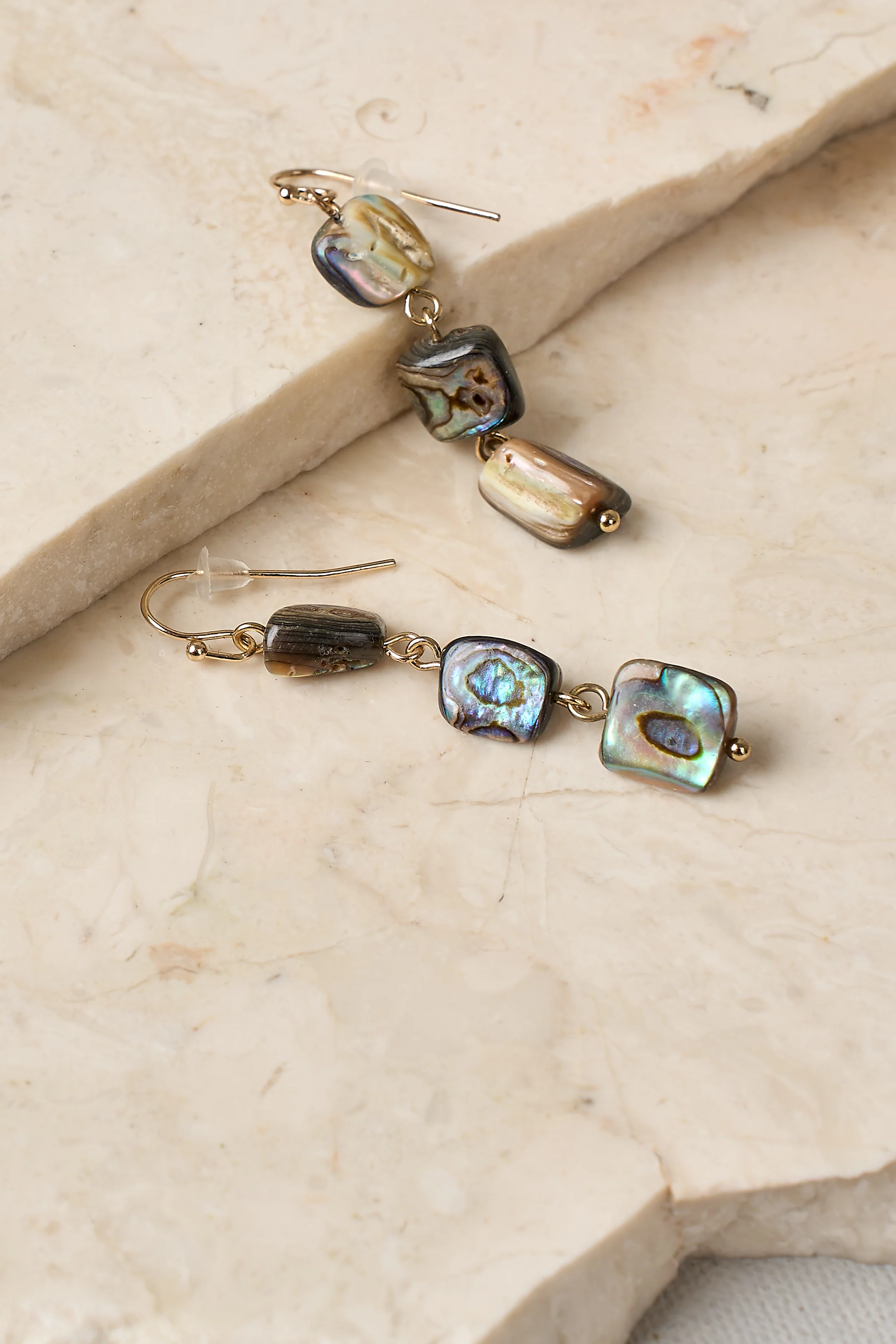 Paua Triple Shell Earrings - Multicolour - Skullriy