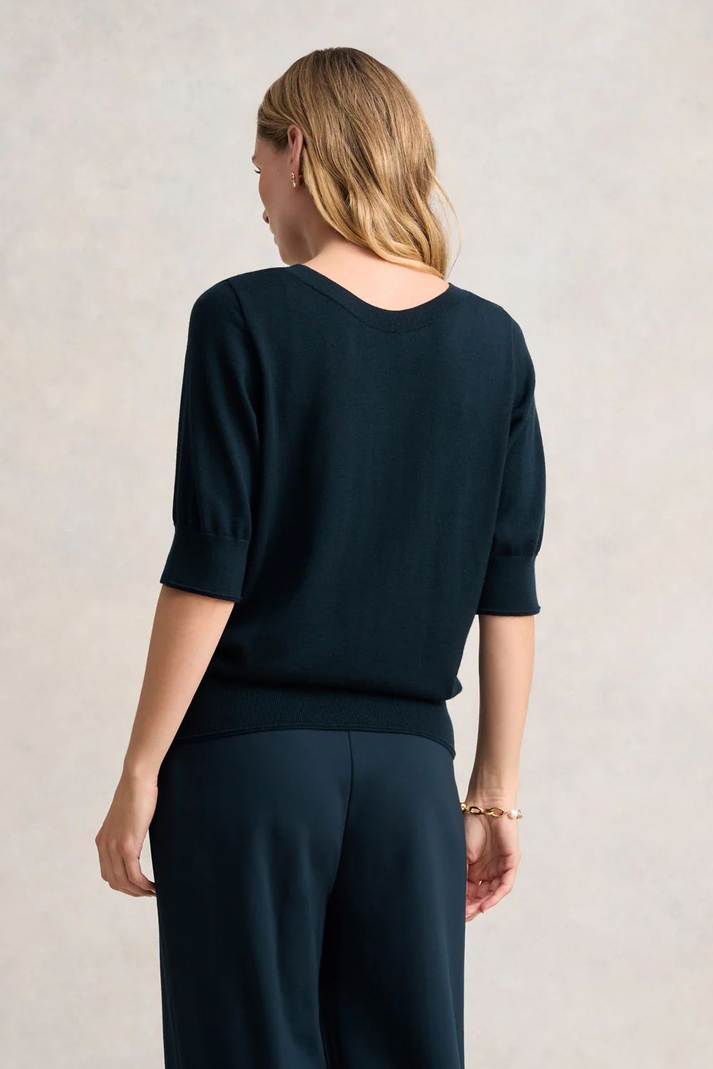 Half Sleeve Wool Knit - Ink - Skullriy