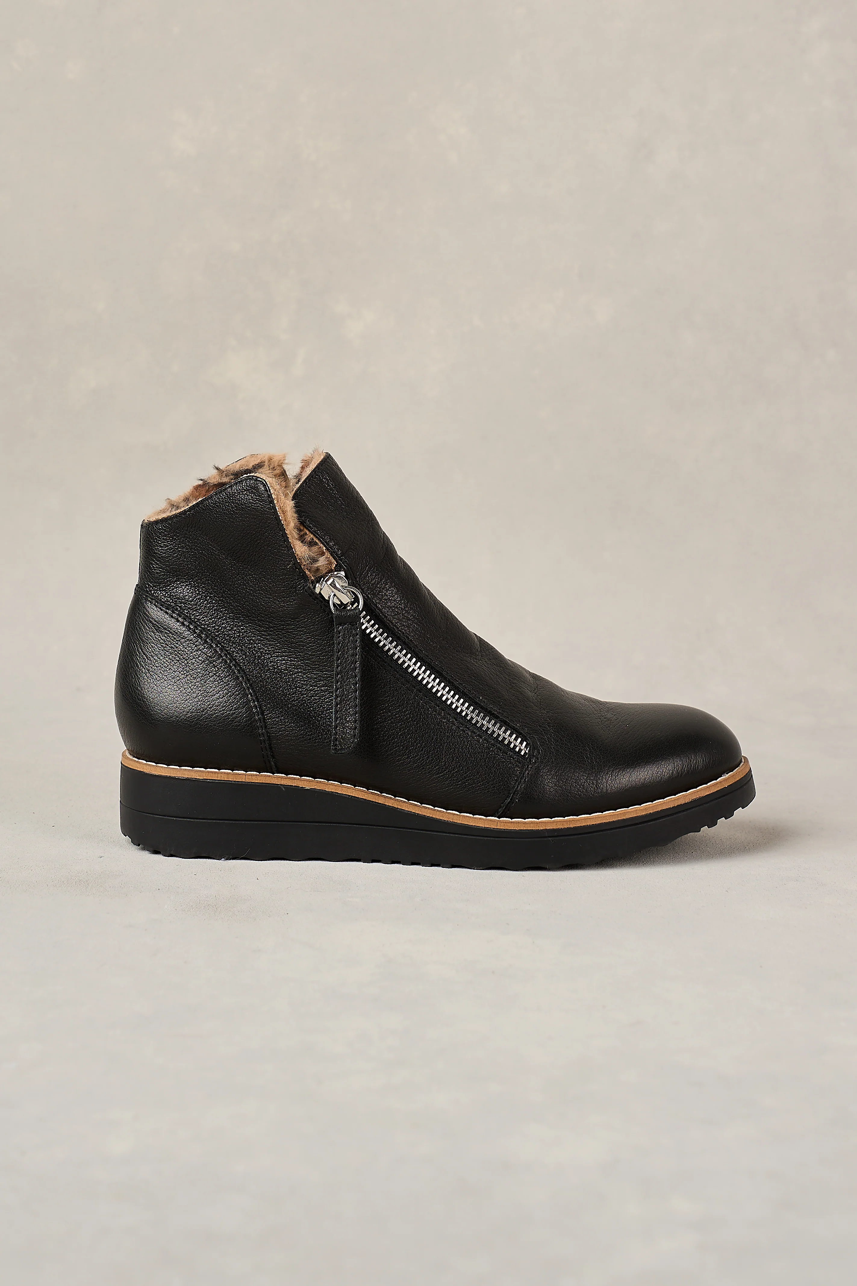 Double Zip Sneaker Boot - Black - Skullriy