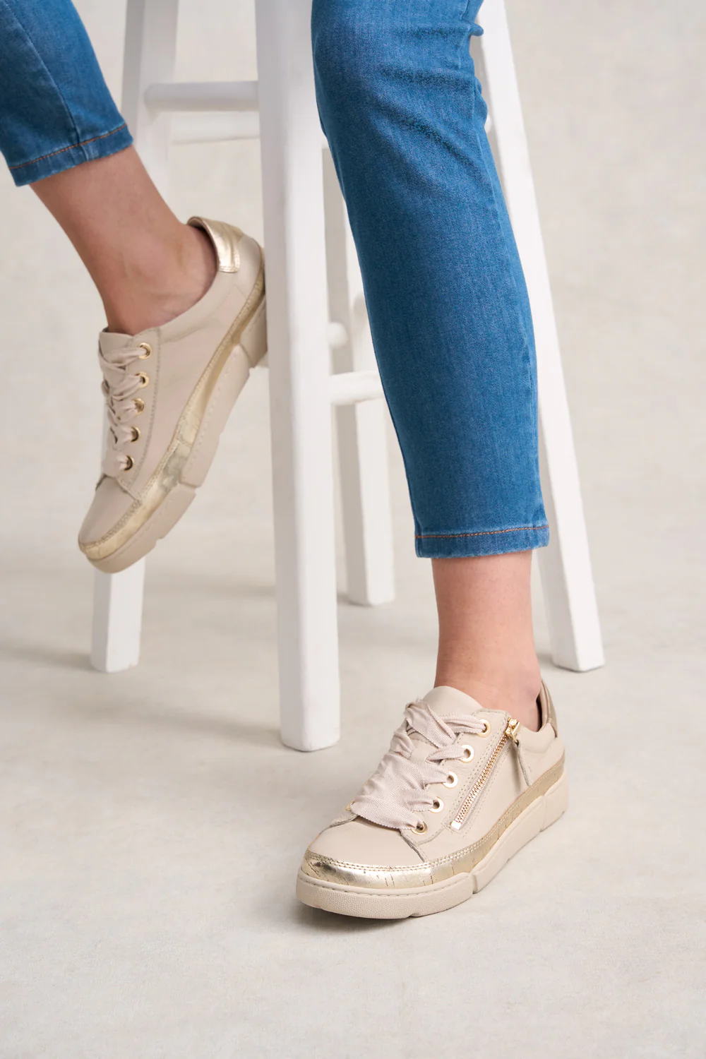 Talina Leather Sneaker - Almond - Skullriy