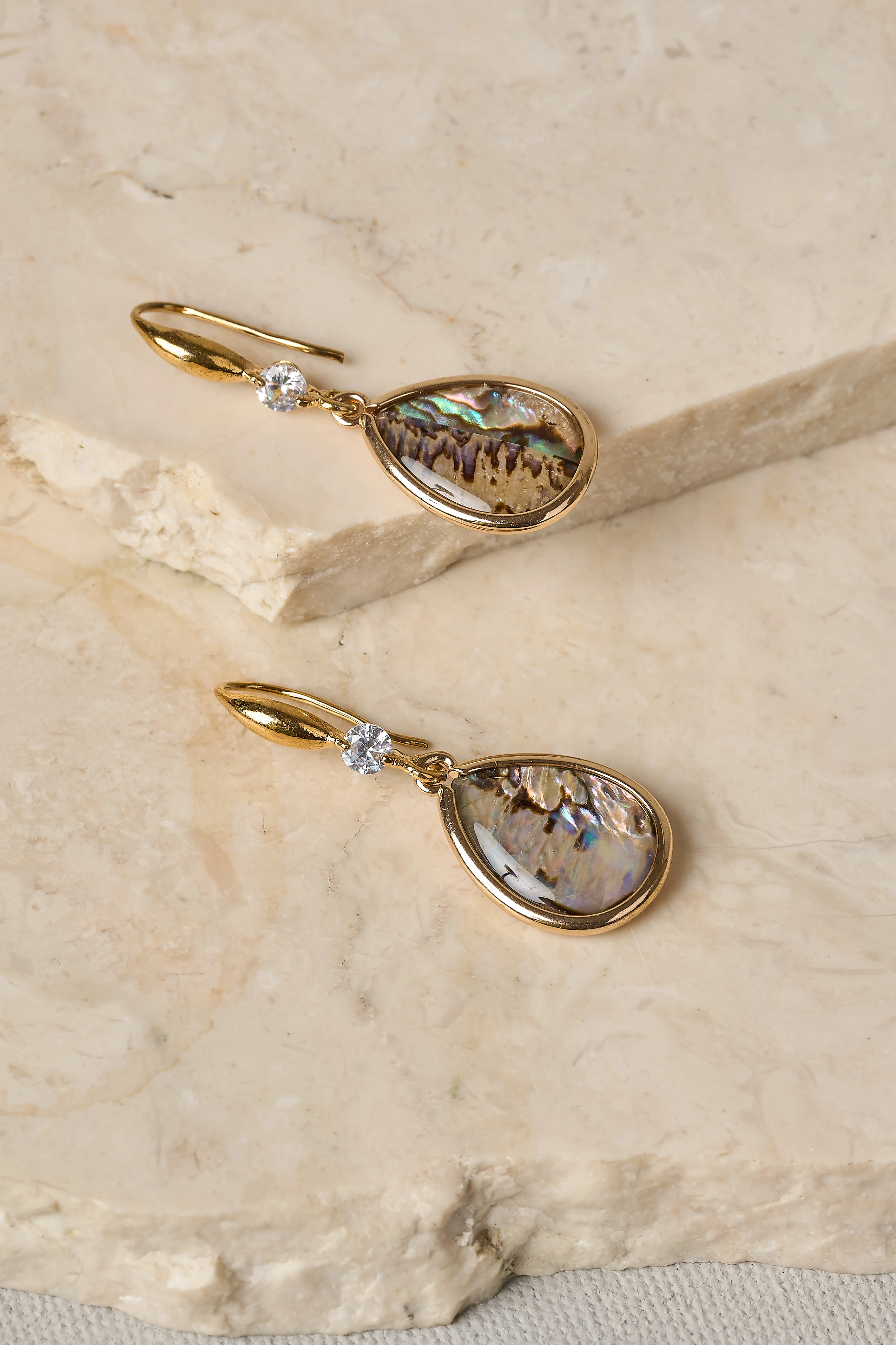 Paua Shell Drop Earrings - Multicolour - Skullriy