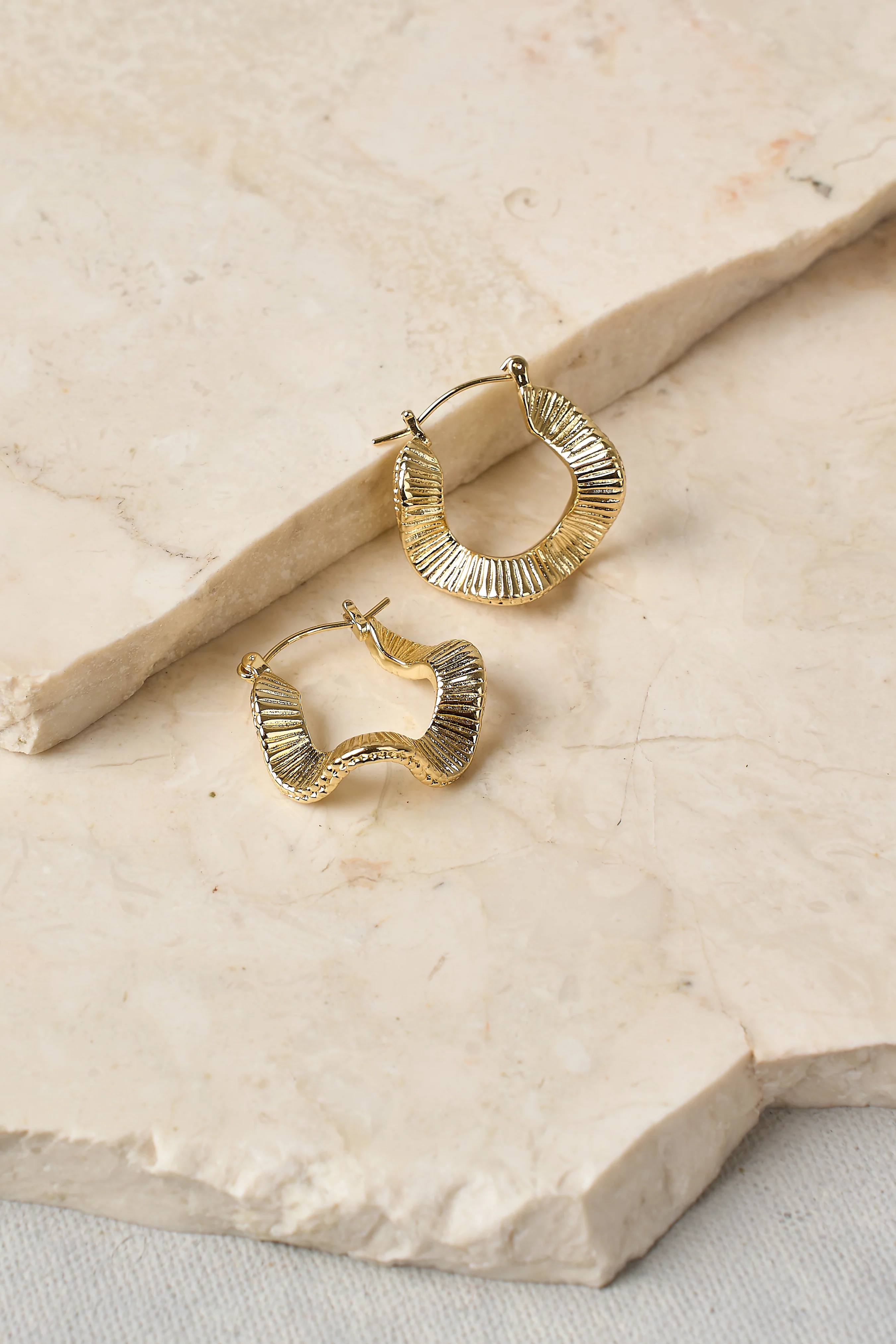 Gold Sculptural Hoops - Skullriy