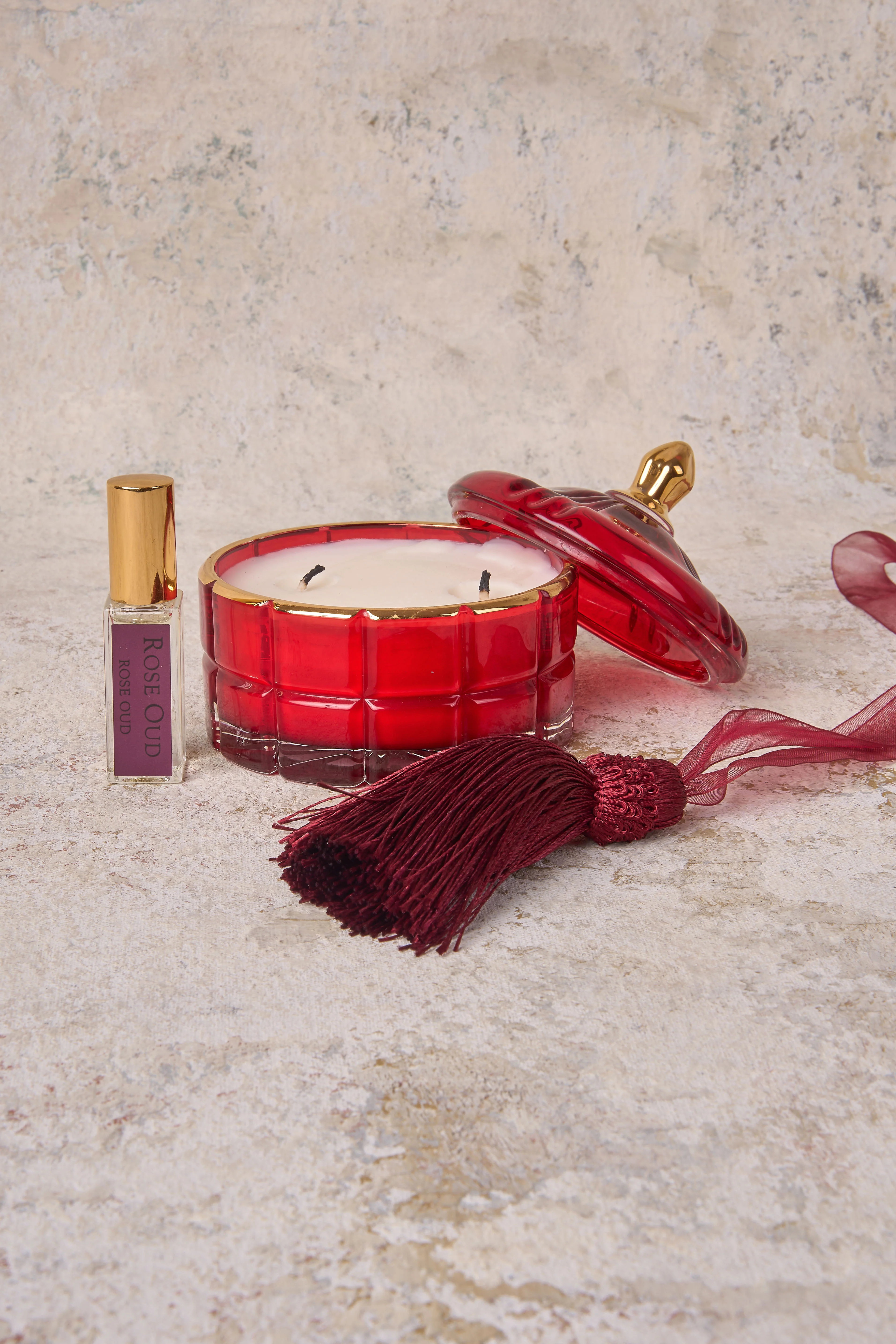 C te Noire Red Art Deco Candle - Skullriy