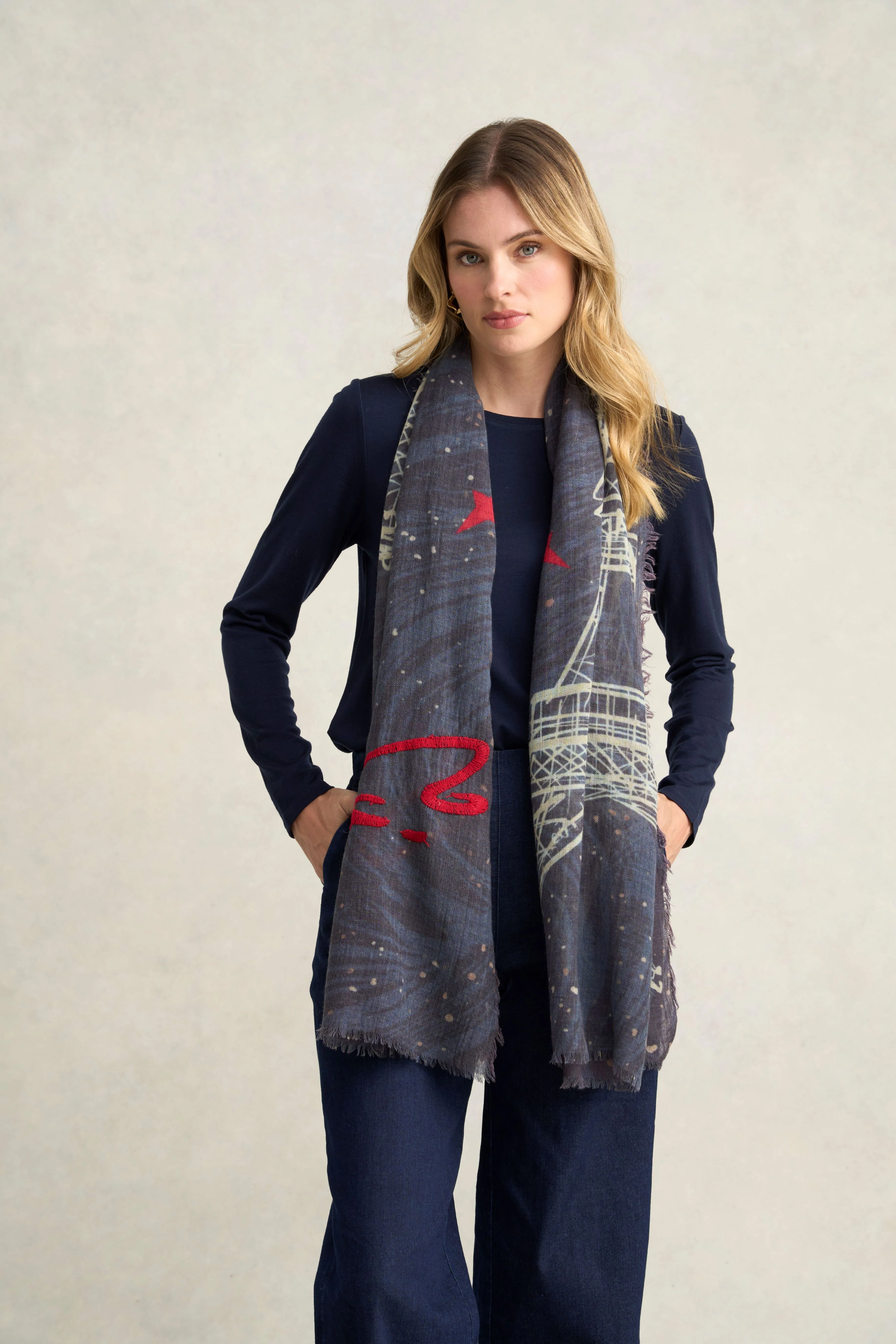 Night Skies Eiffel Tower Scarf - Multicolour - Skullriy