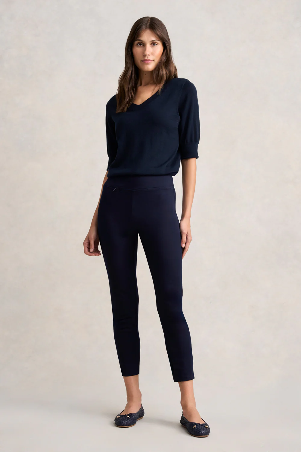 Zip Detail 7/8th Pant - Navy - Skullriy