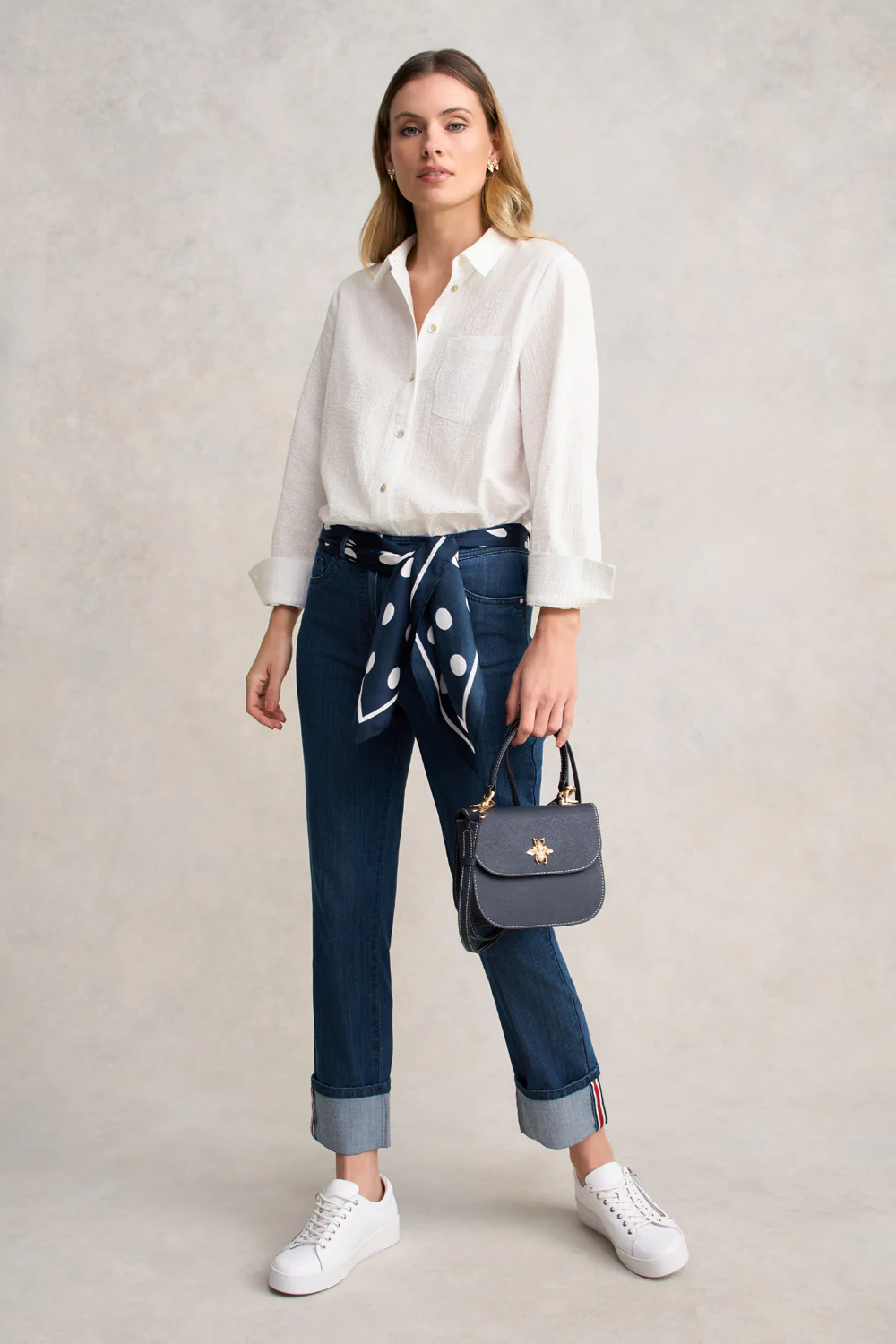 Classique 25 Turn Up Jeans - Mid Wash Denim - Skullriy