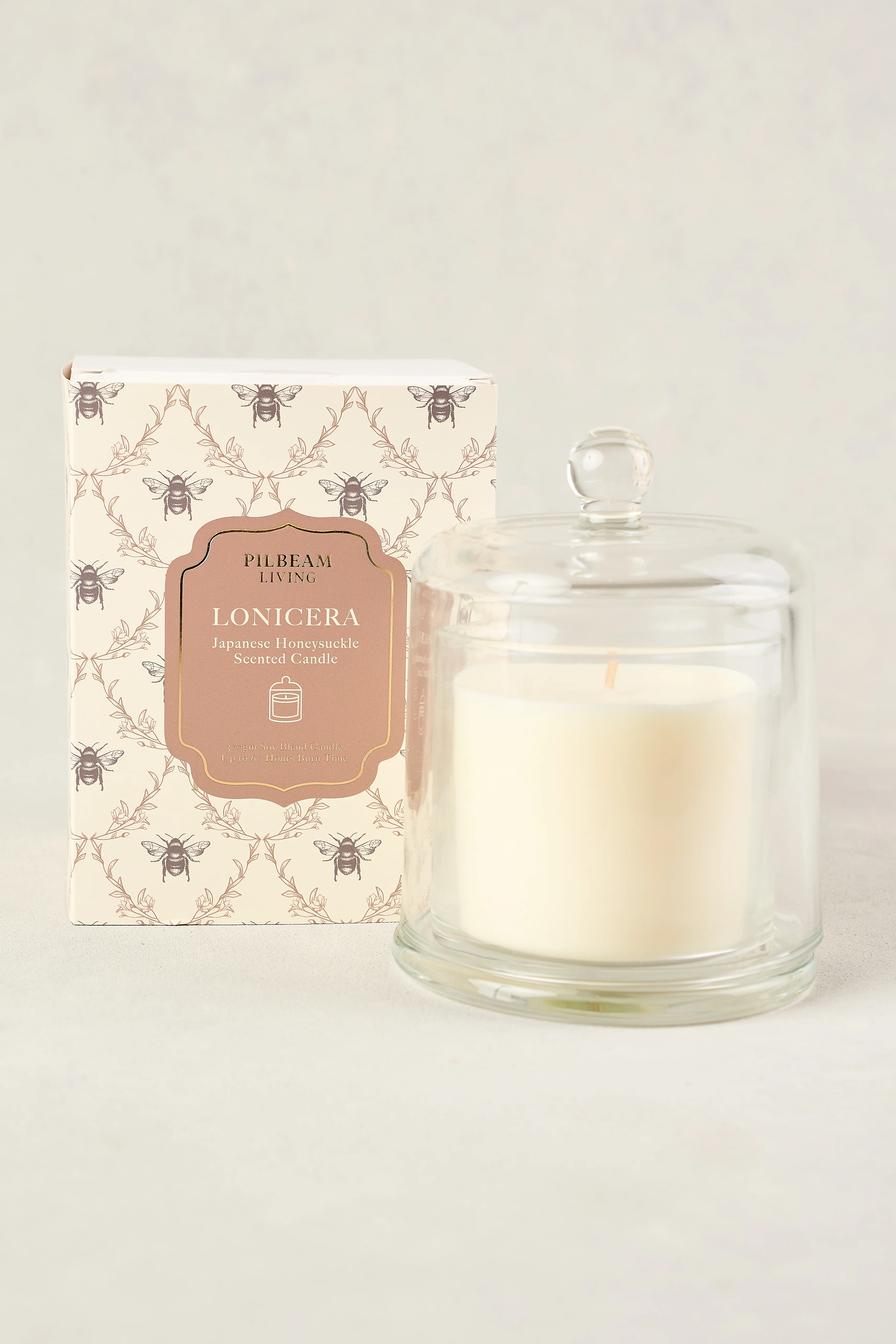 Bee Print Glass Cloche Candle - Skullriy