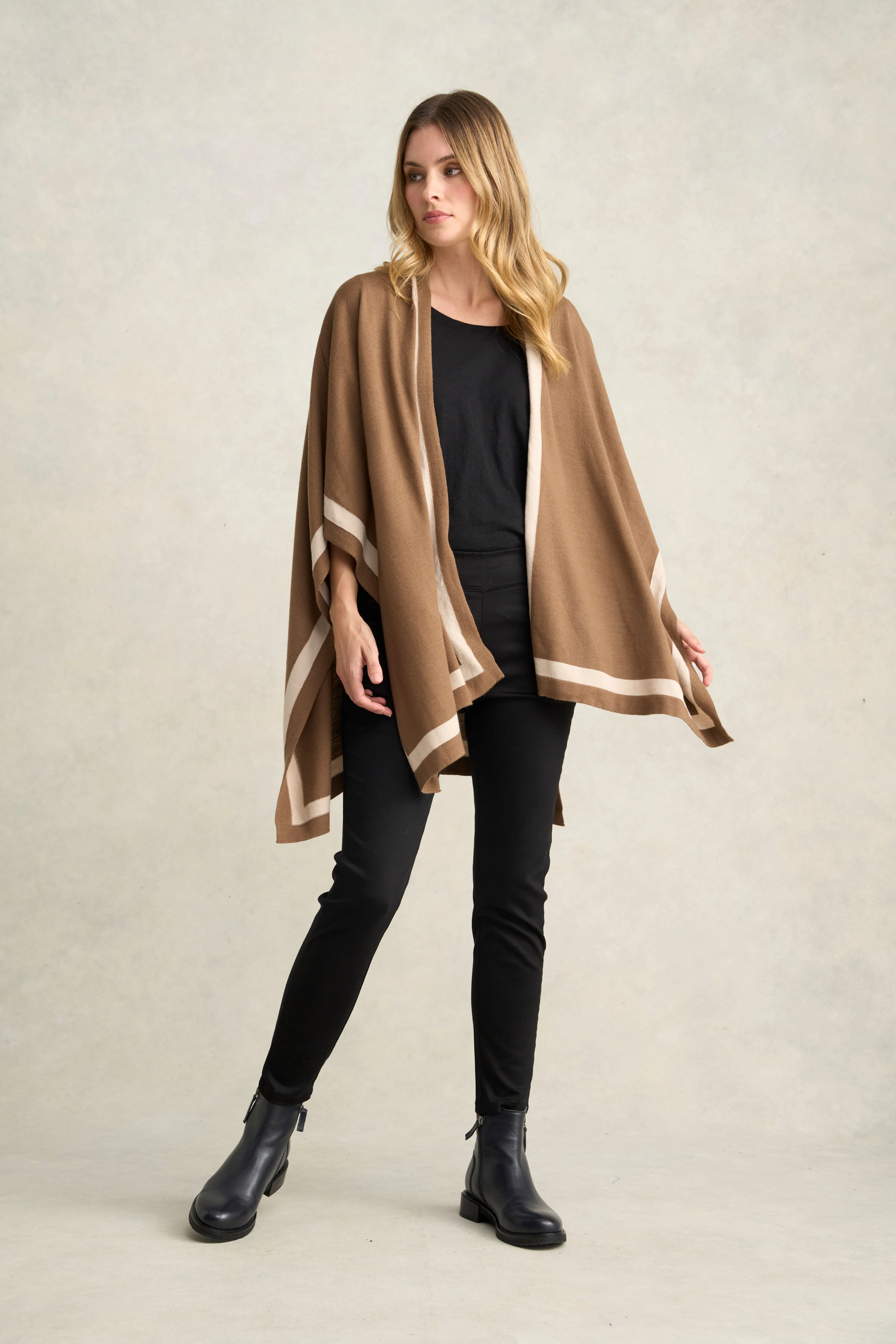 Julie Merino Wrap - Tan & Cream - Skullriy