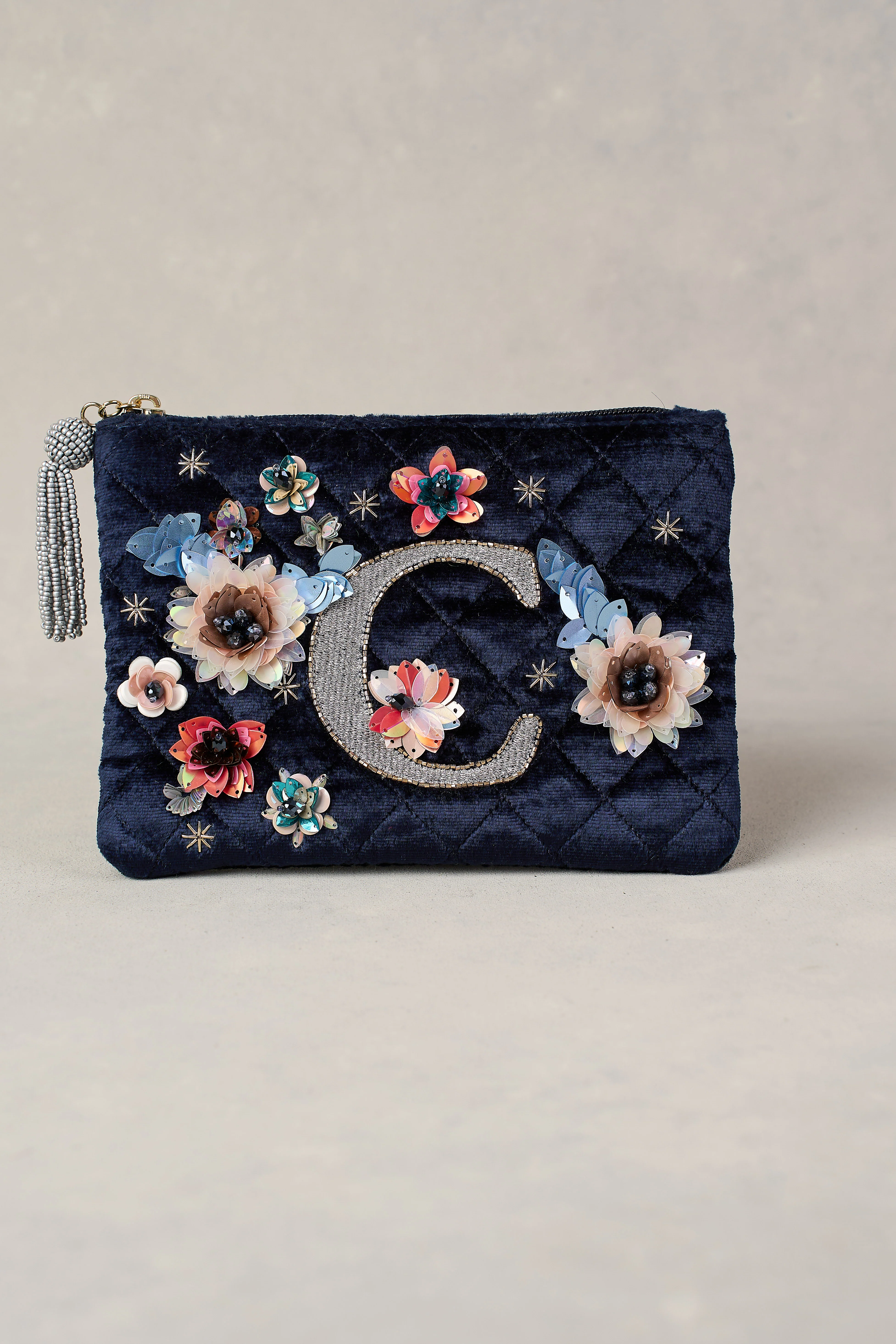 C Monogram Cosmetic Bag - Blue - Skullriy