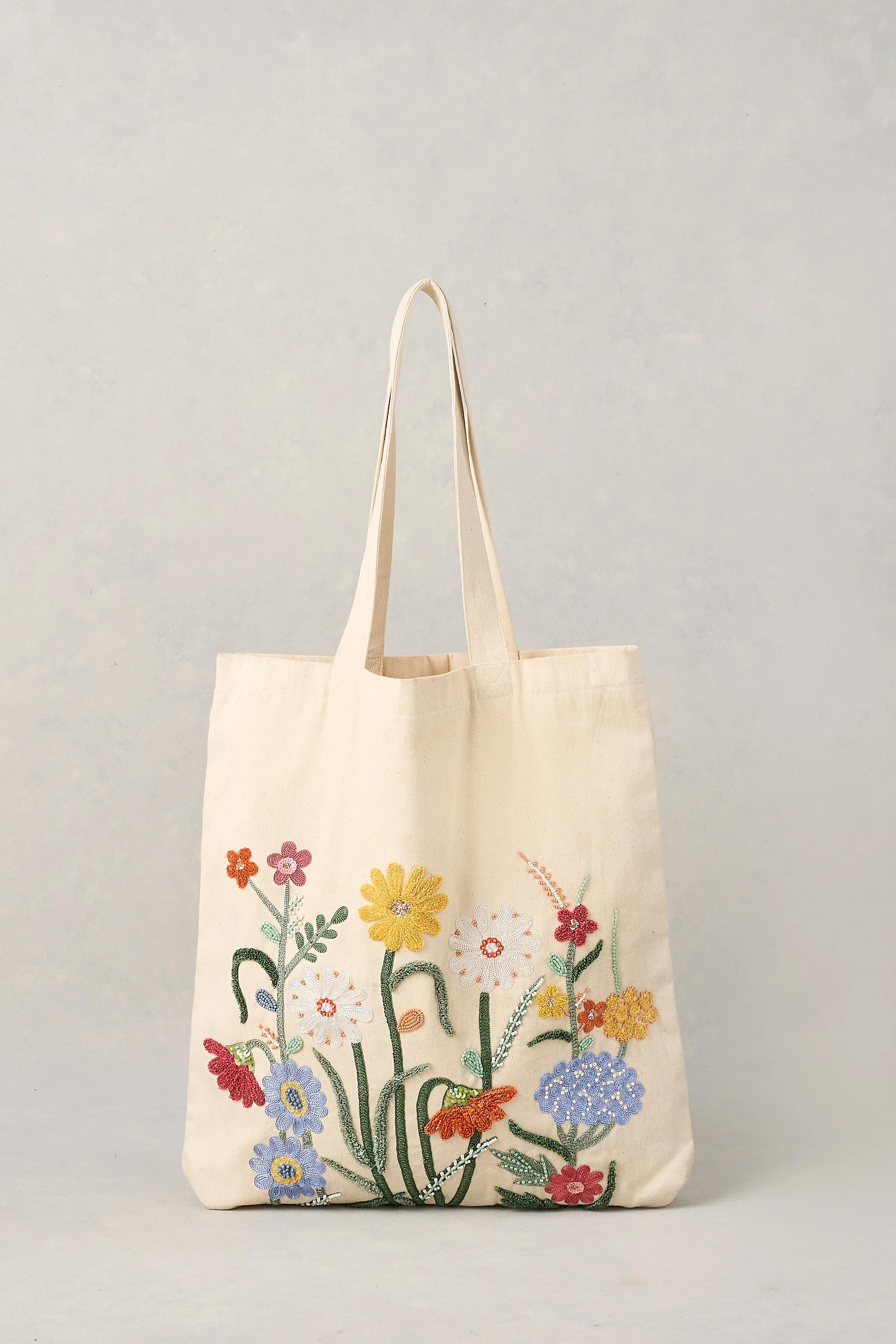 Floral Beaded Tote - Multicolour - Skullriy