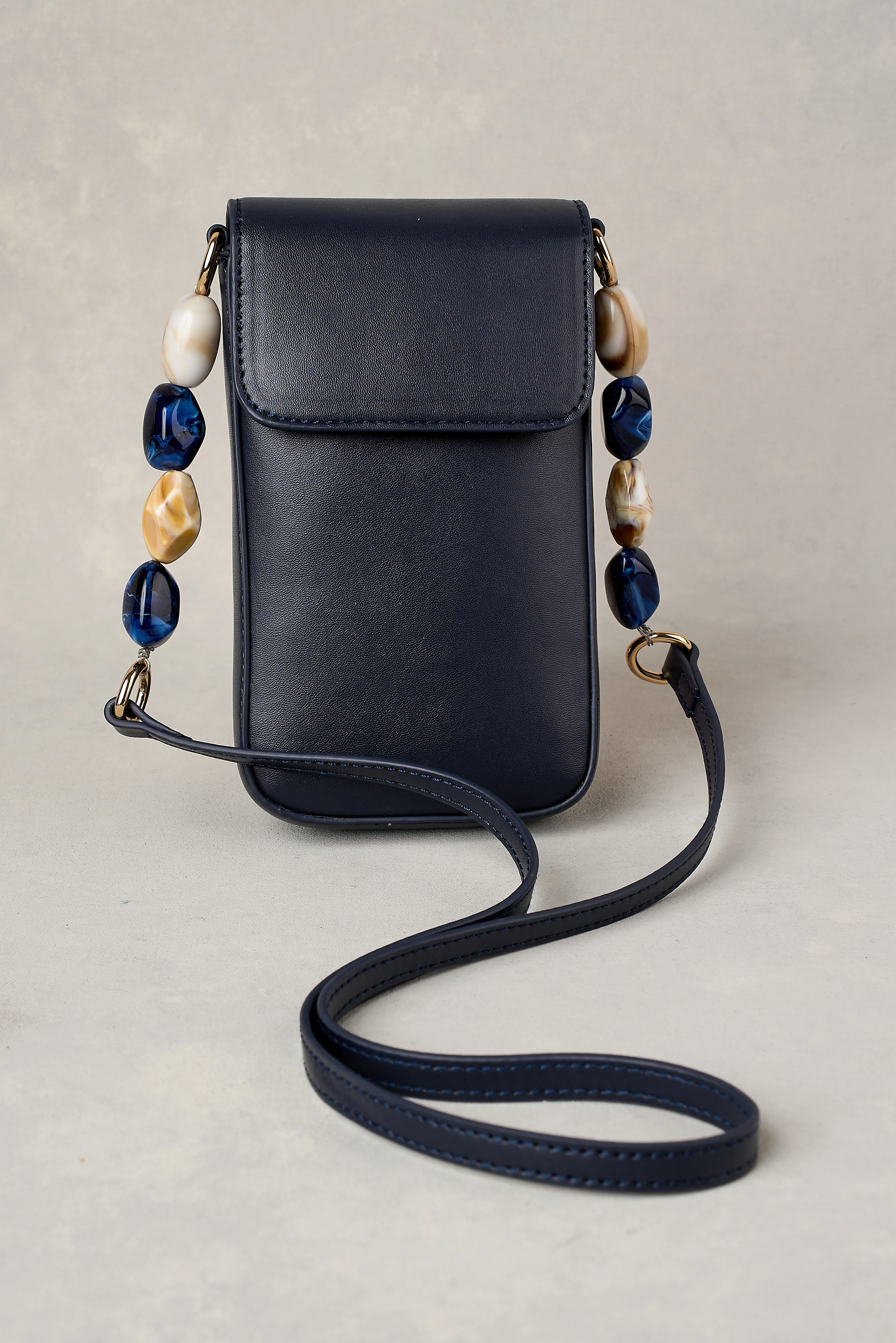 Beaded Strap Phone Bag - Ink - Skullriy