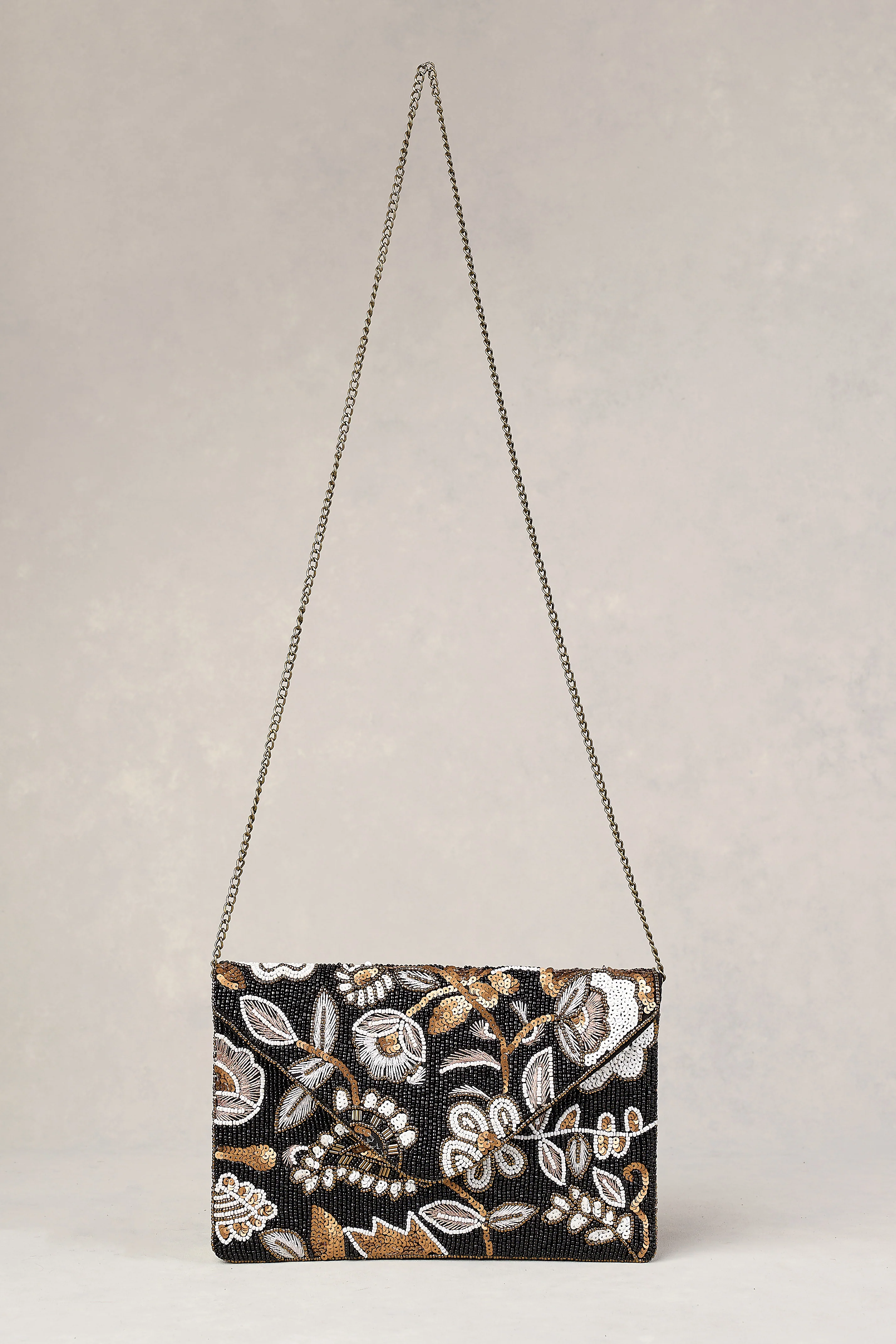 Sequin Paisley Clutch - Multicolour - Skullriy