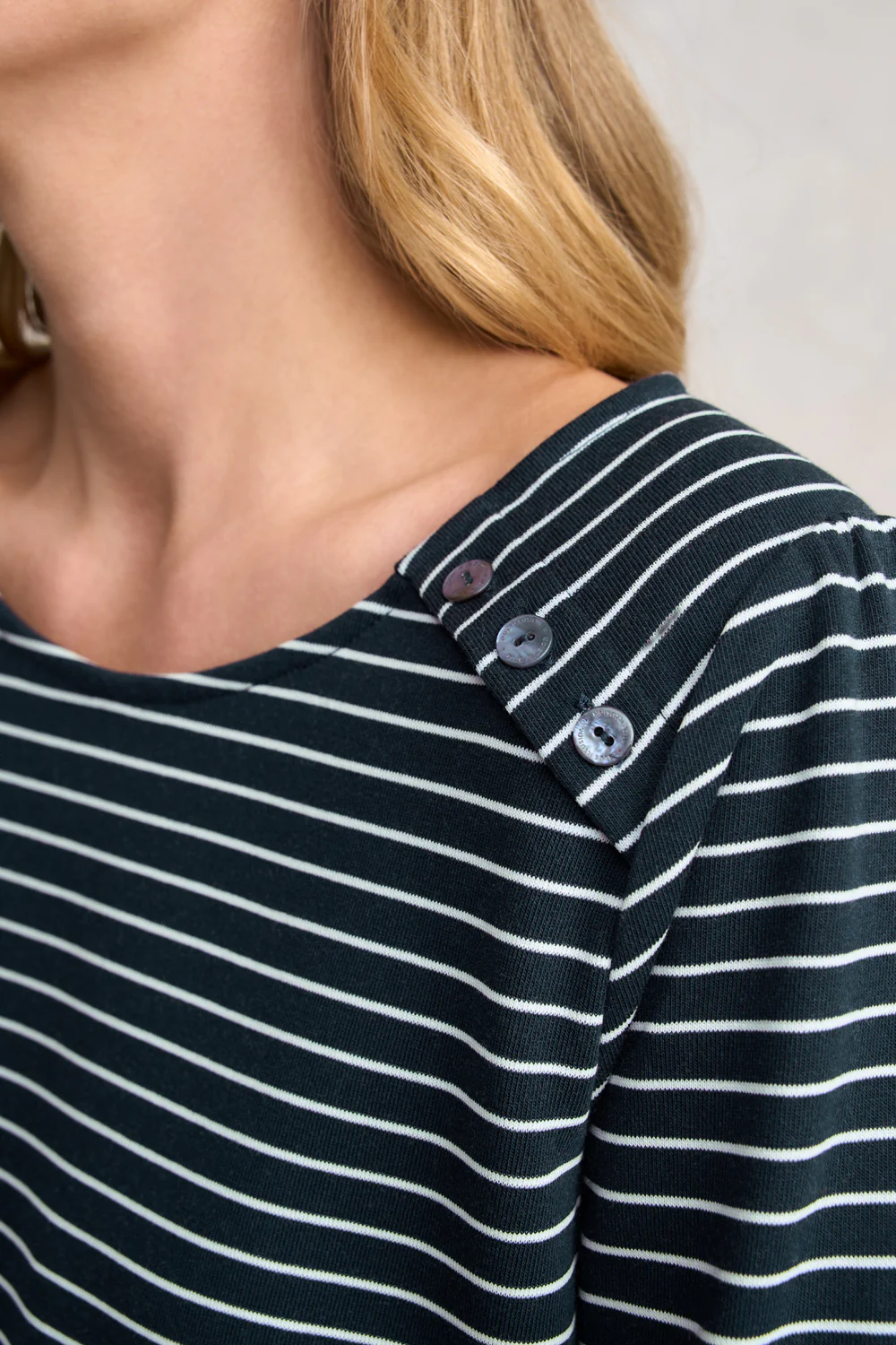 Stripe Long Sleeve T-Shirt - Ink & White Stripe - Skullriy
