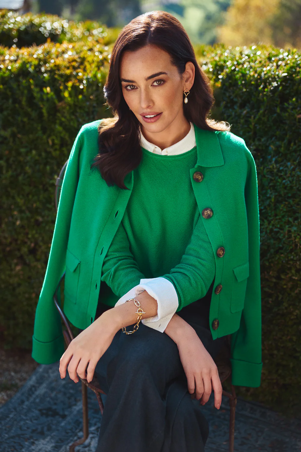 Milano Knit Jacket - Emerald - Skullriy