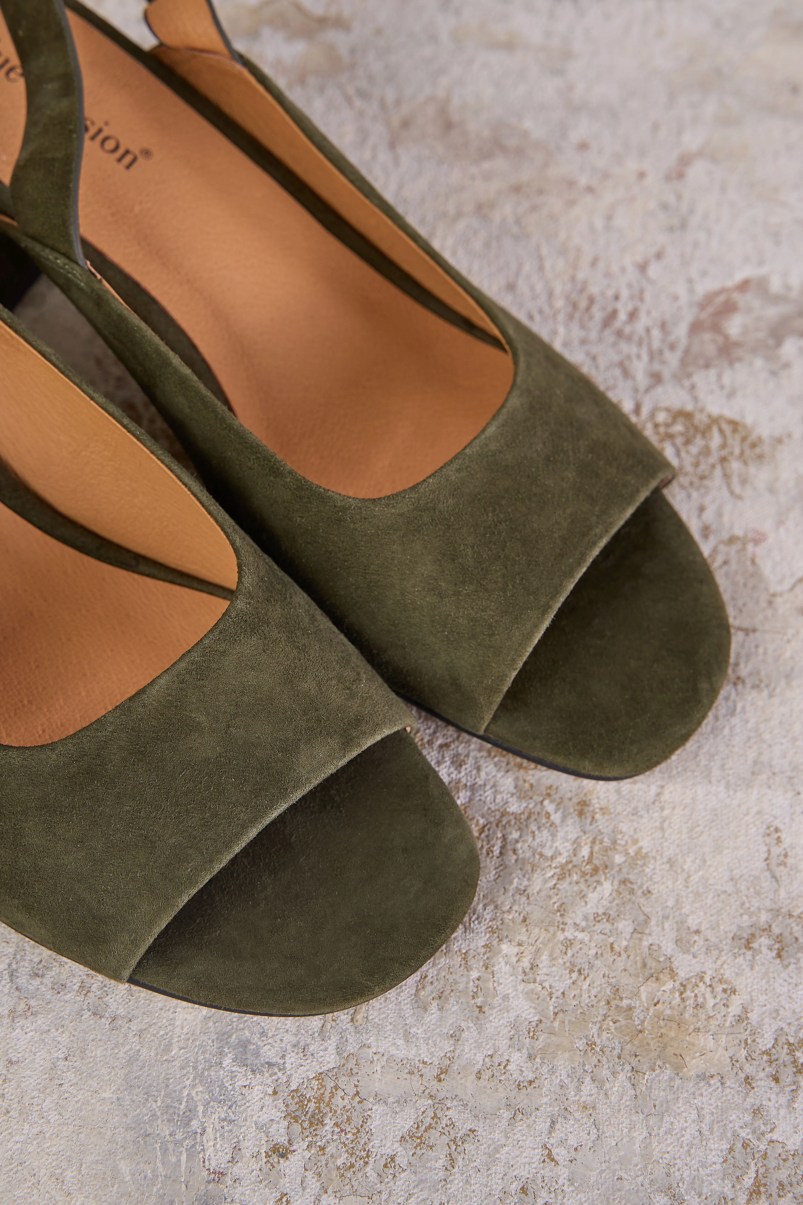 Iris Peep Toe Heel - Khaki - Skullriy