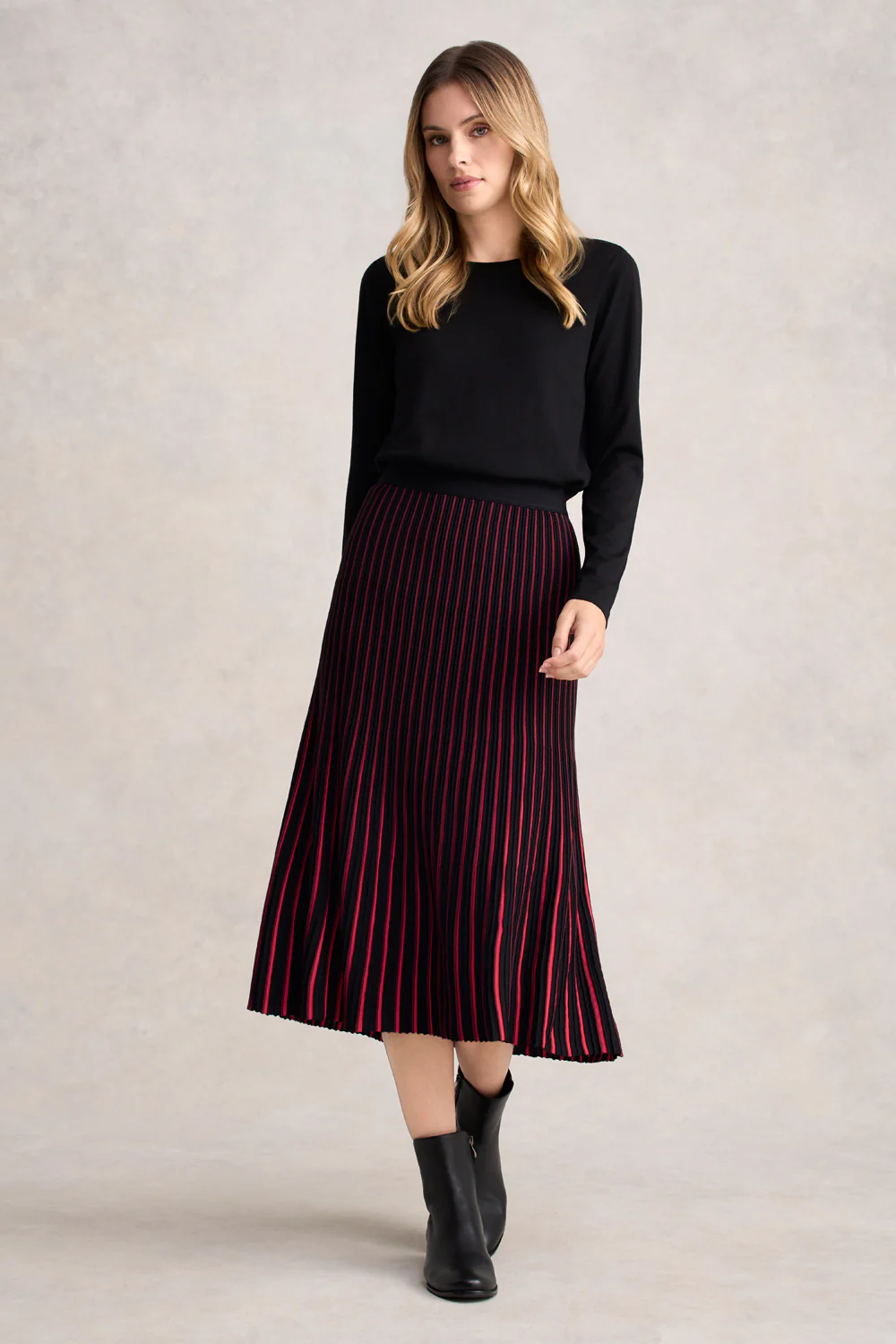 Striped Knit Skirt - Multi Stripe - Skullriy