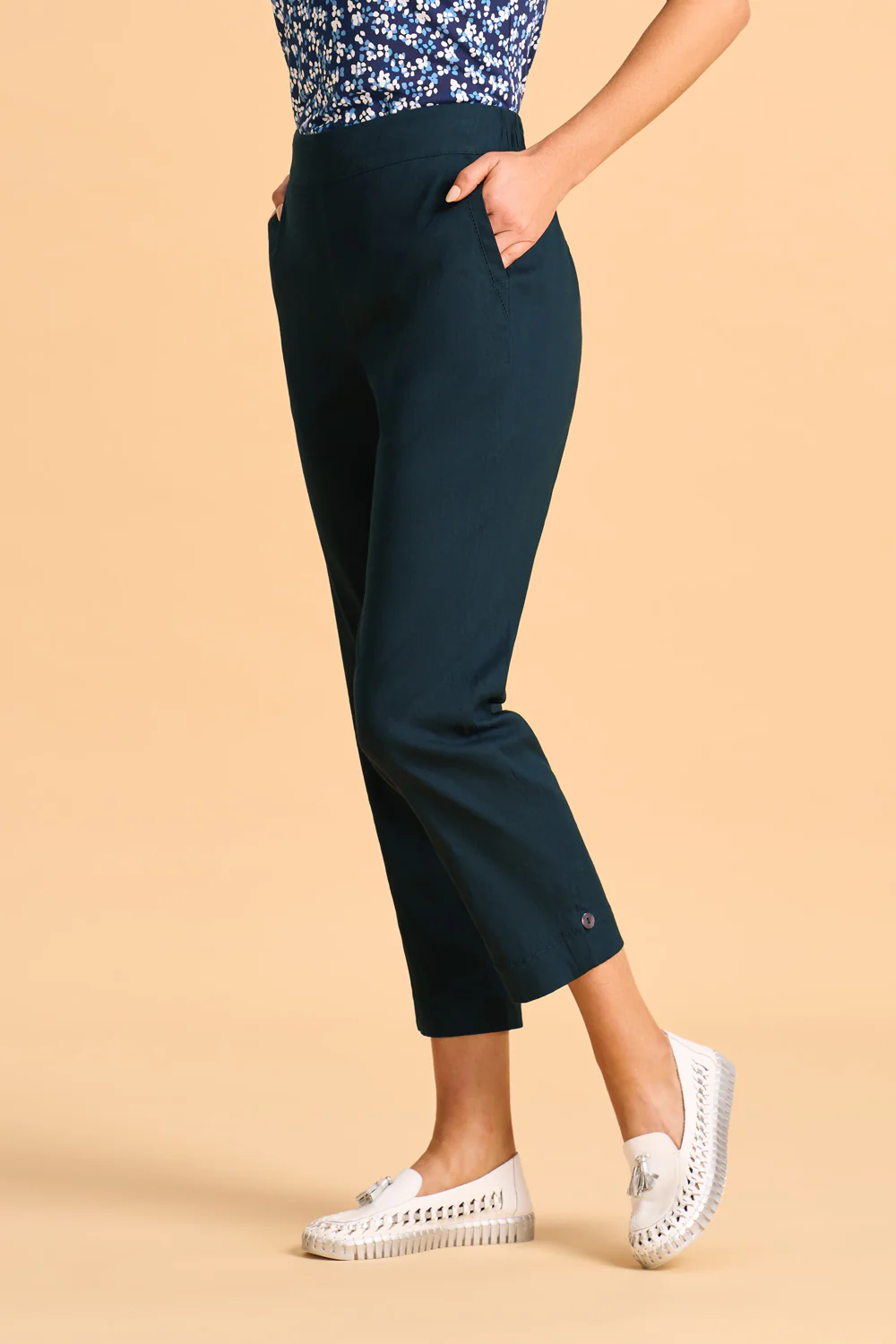 Tab Detail Tapered Pant - Ink - Skullriy