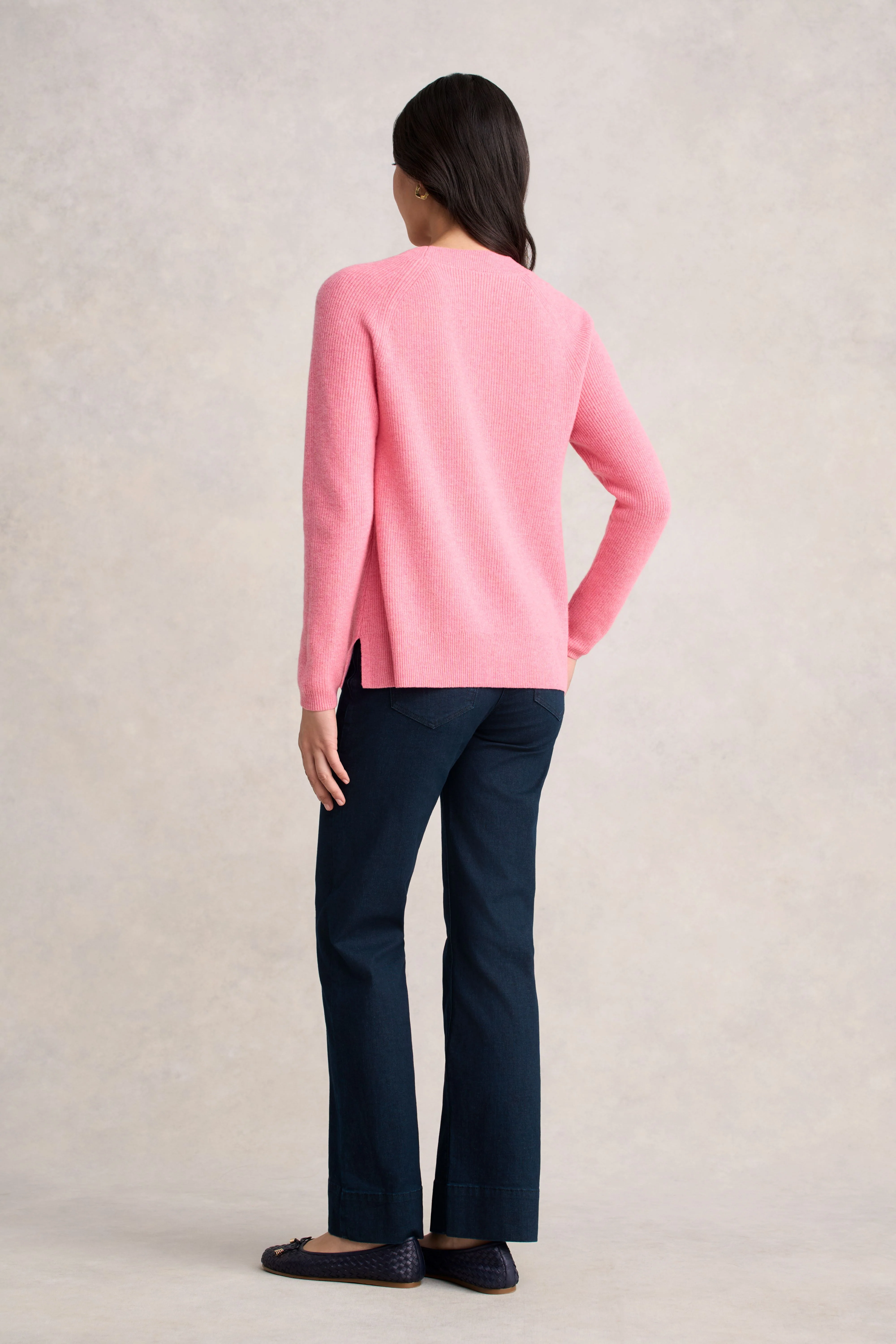 Wool Rib Knit - Pink White Marle - Skullriy