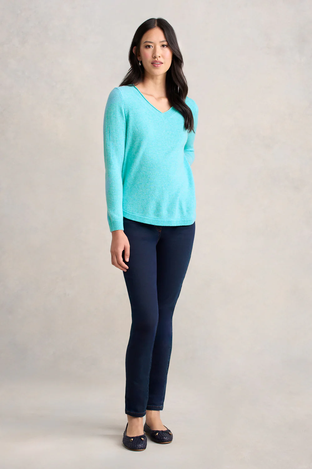 Merino V-Neck Jumper - Turquoise - Skullriy