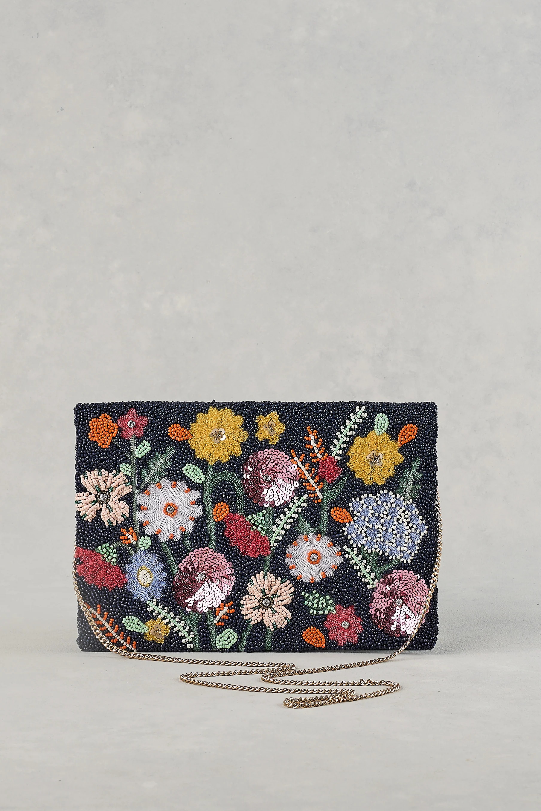 Floral Beaded Clutch - Multicolour - Skullriy