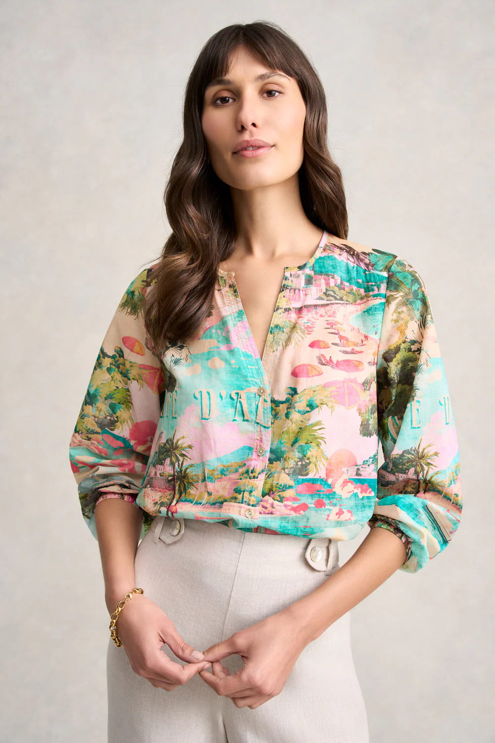 Cotton Resort Shirt - Holiday Print - Skullriy