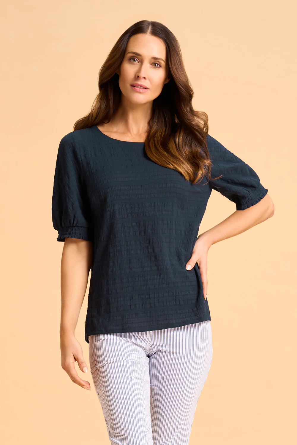 Crinkle Cotton Top - Ink - Skullriy
