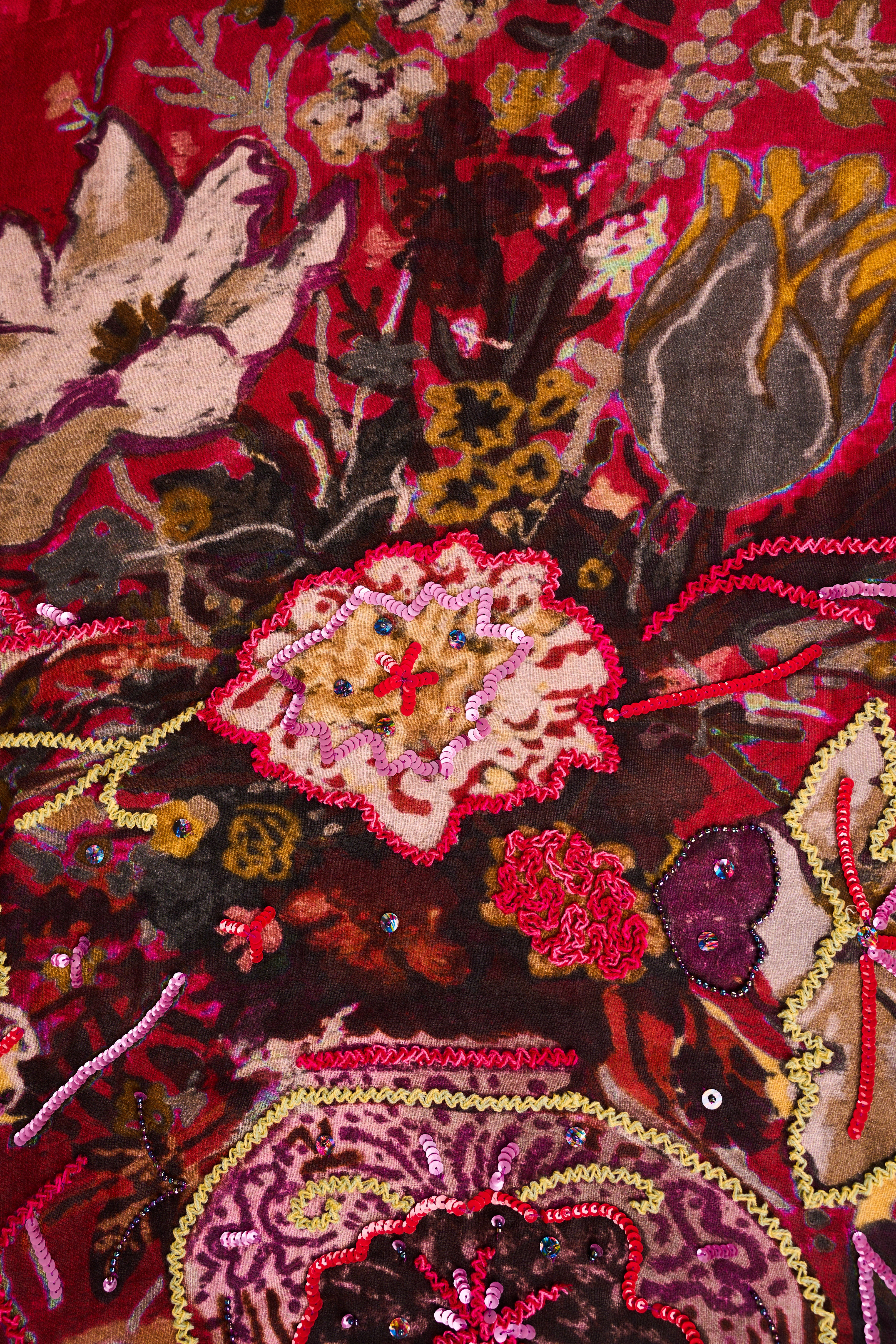 Merlot Embellished Wool Scarf - Skullriy